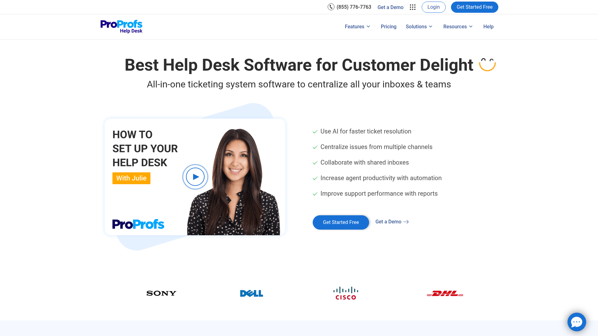 ProProfs Help Desk homepage