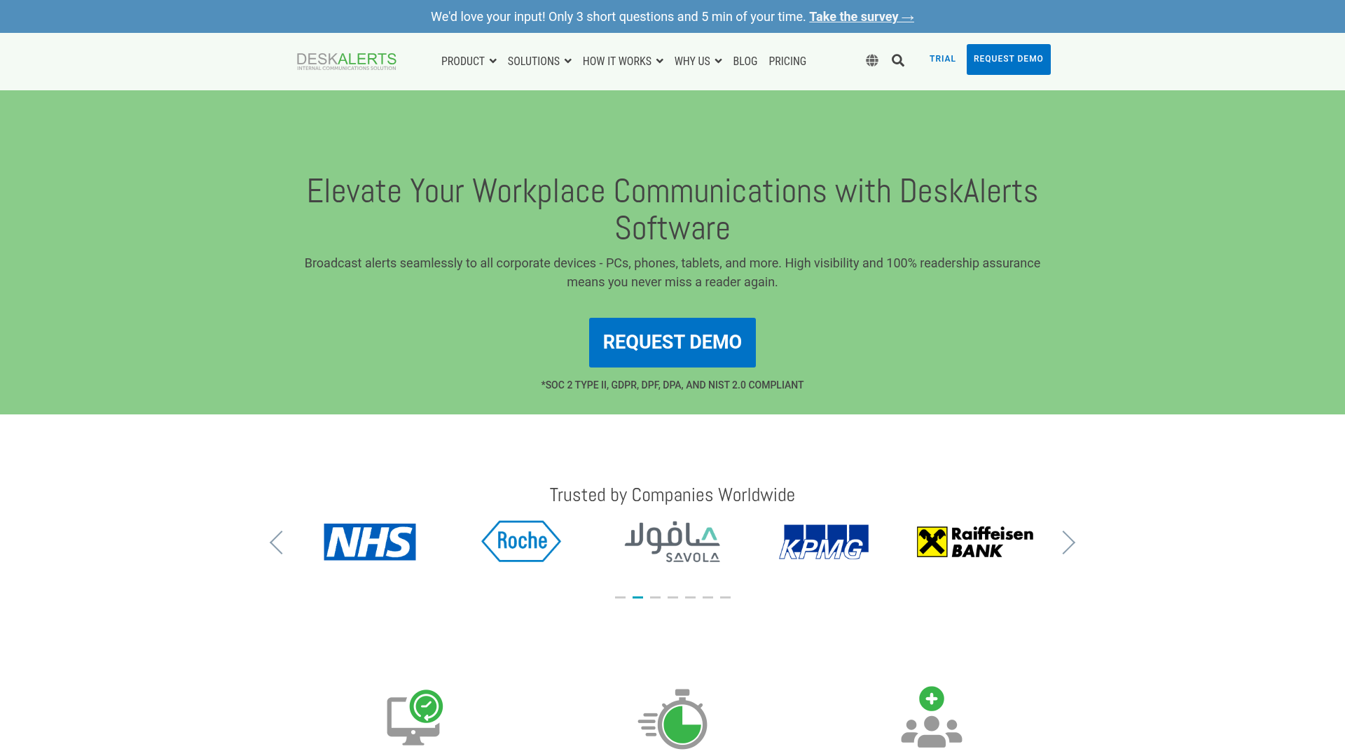 DeskAlerts homepage