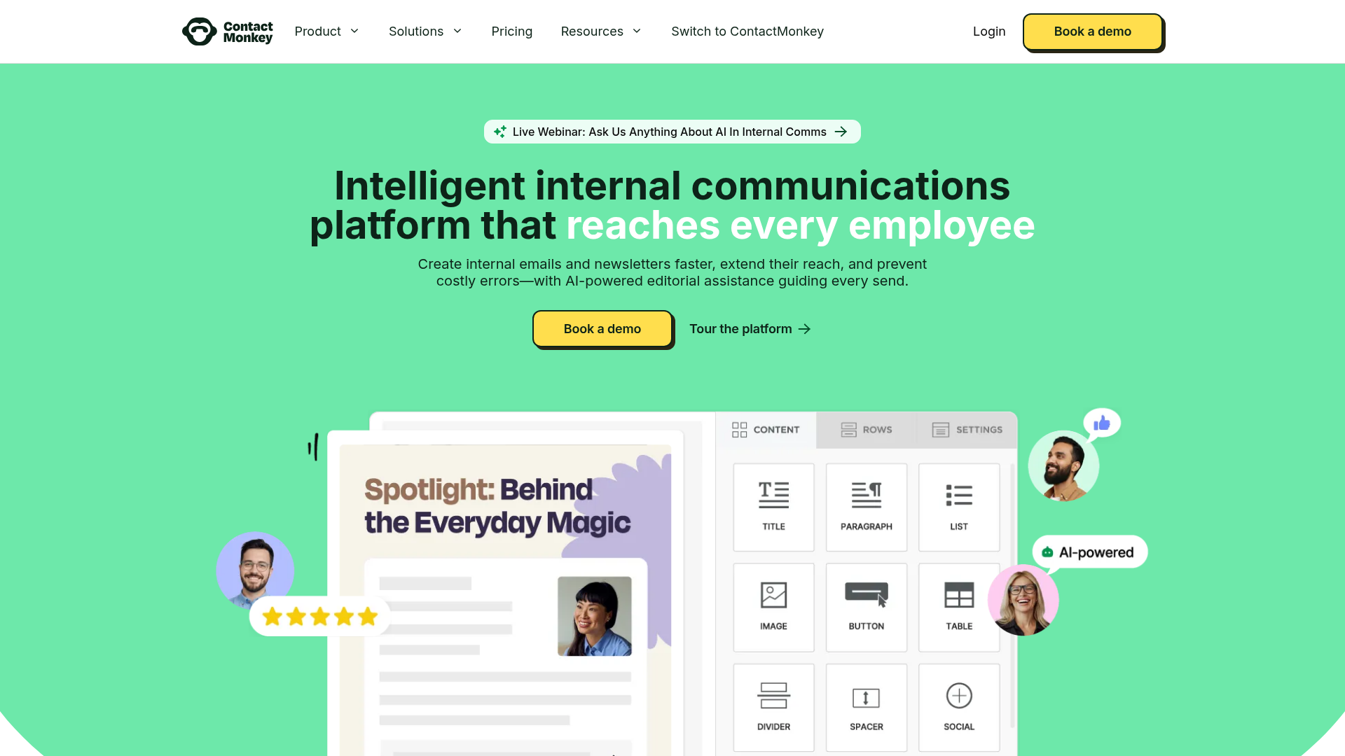 ContactMonkey homepage