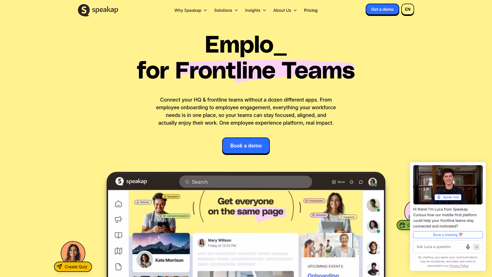 Speakap homepage