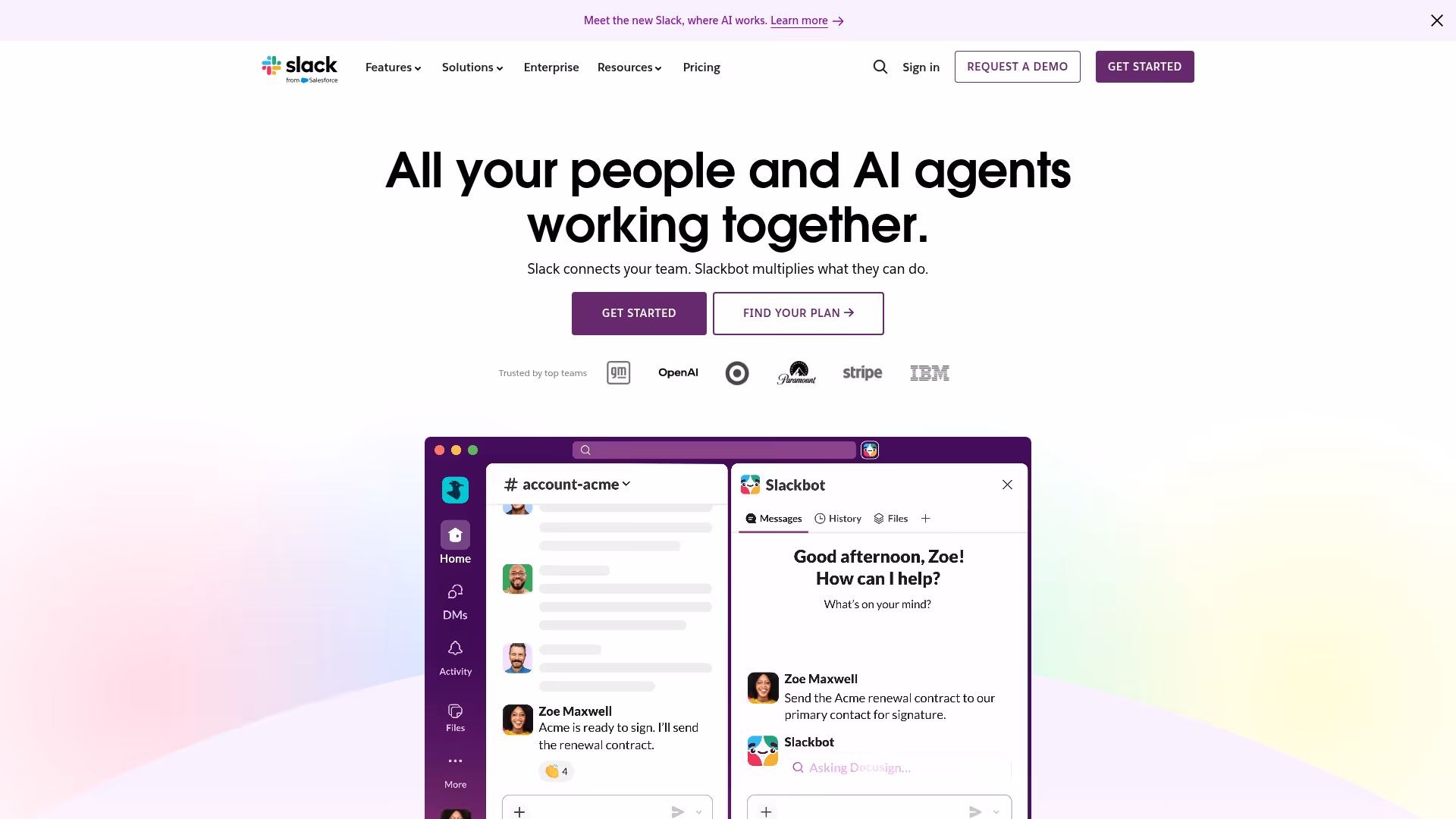 Slack homepage