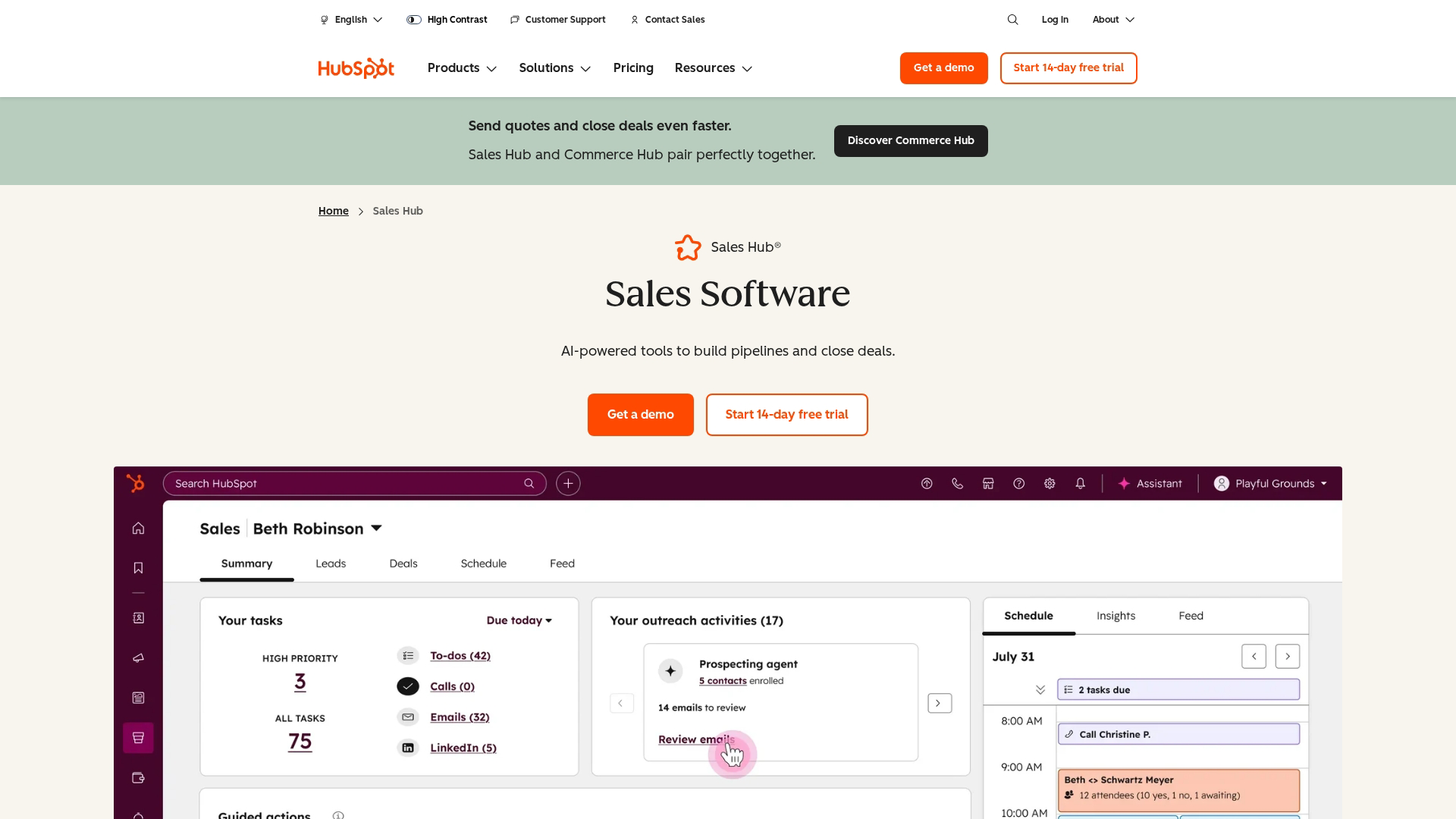 8. HubSpot Sales Hub
