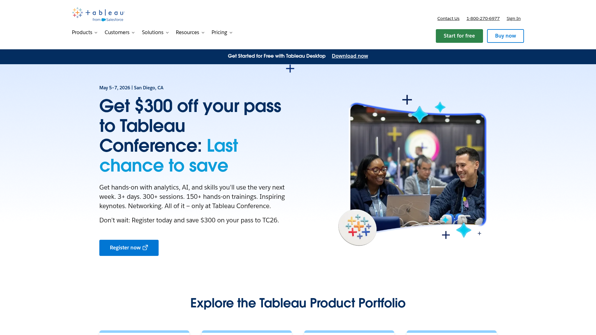 Tableau (Salesforce) homepage