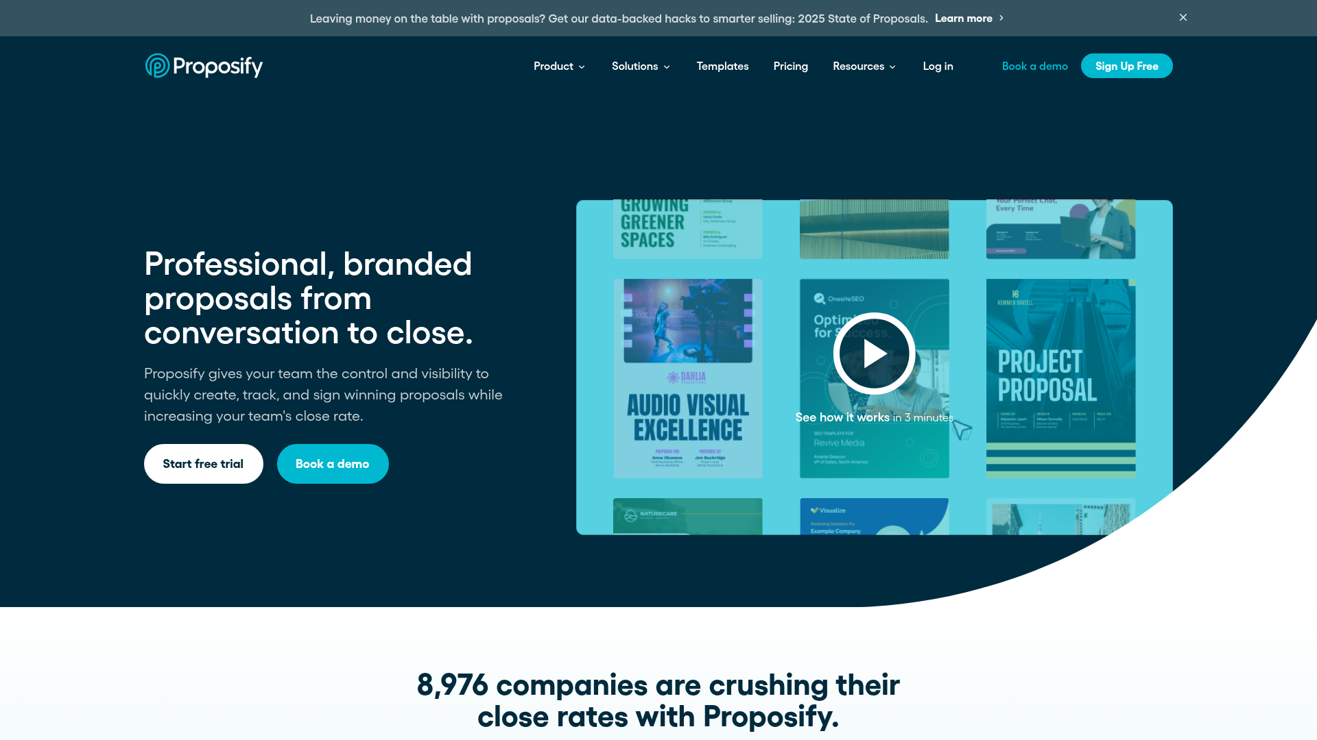 Proposify homepage