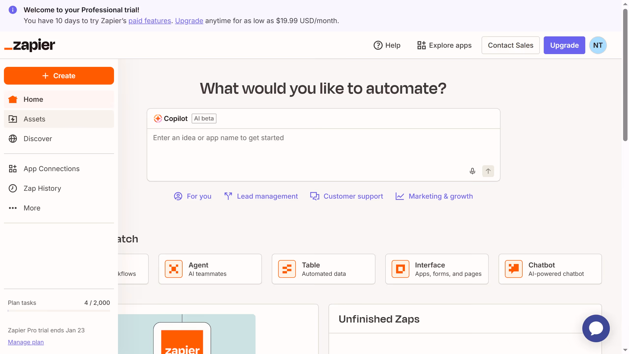 How to add a row or record in a table in Zapier