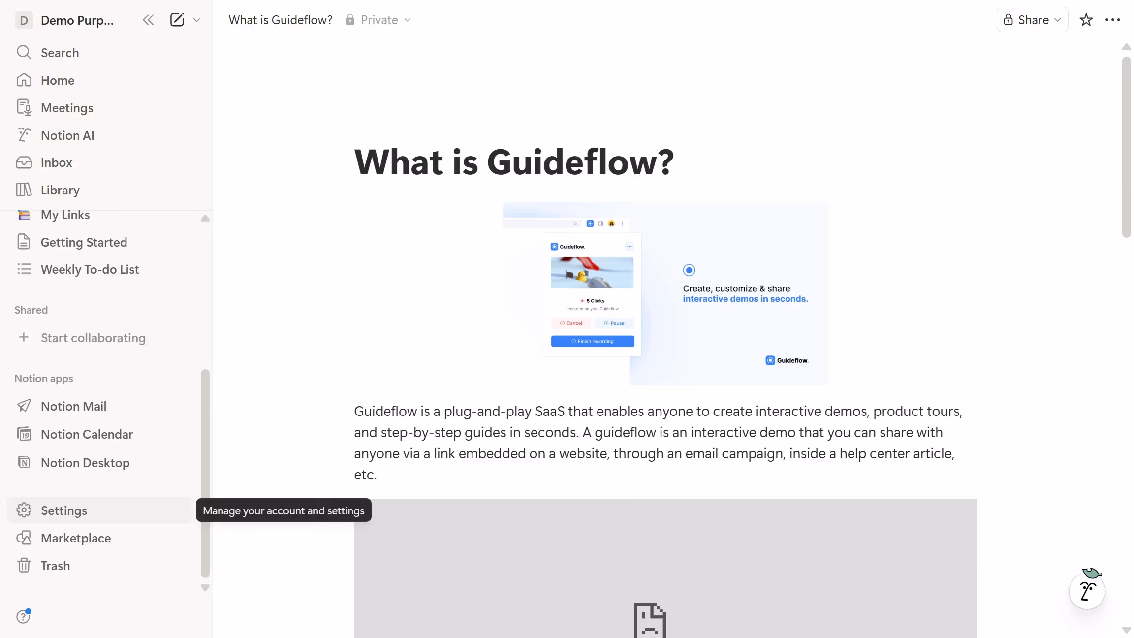 How to set a custom landing page in Notion