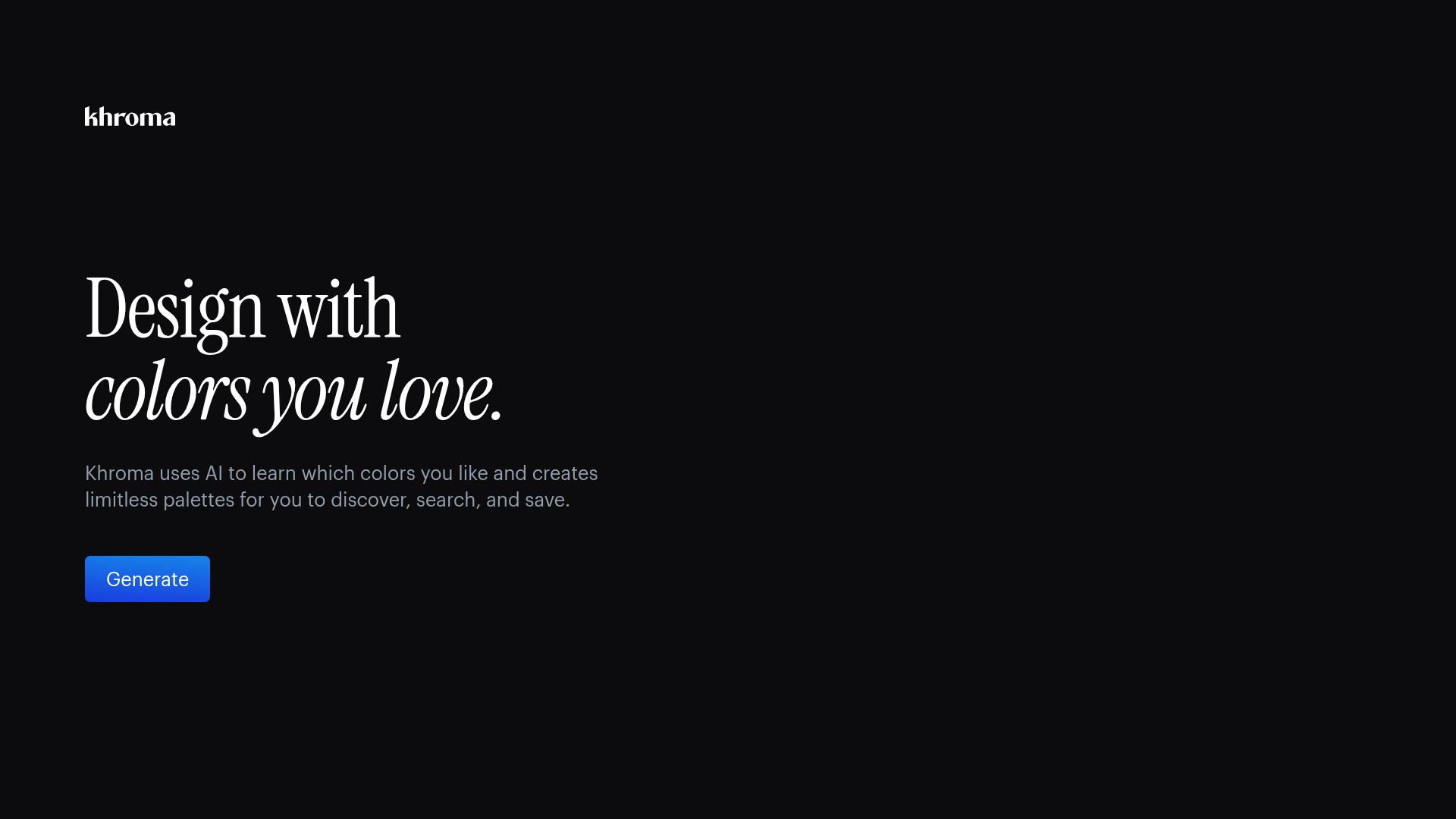 Khroma homepage