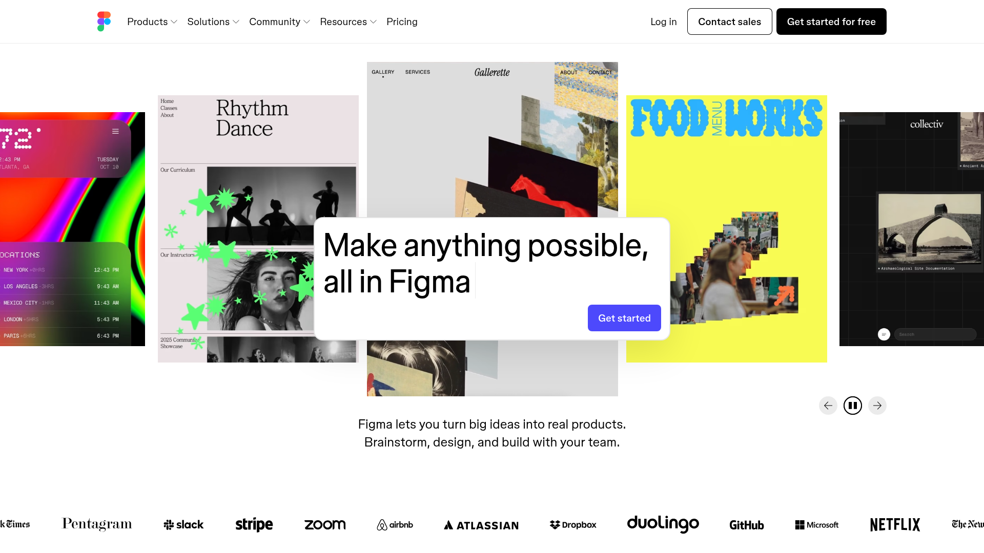Figma homepage