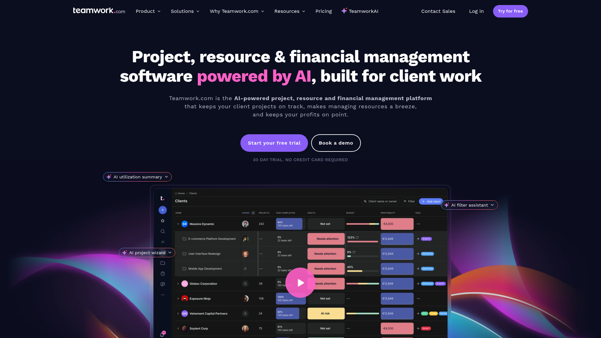 Teamwork.com homepage