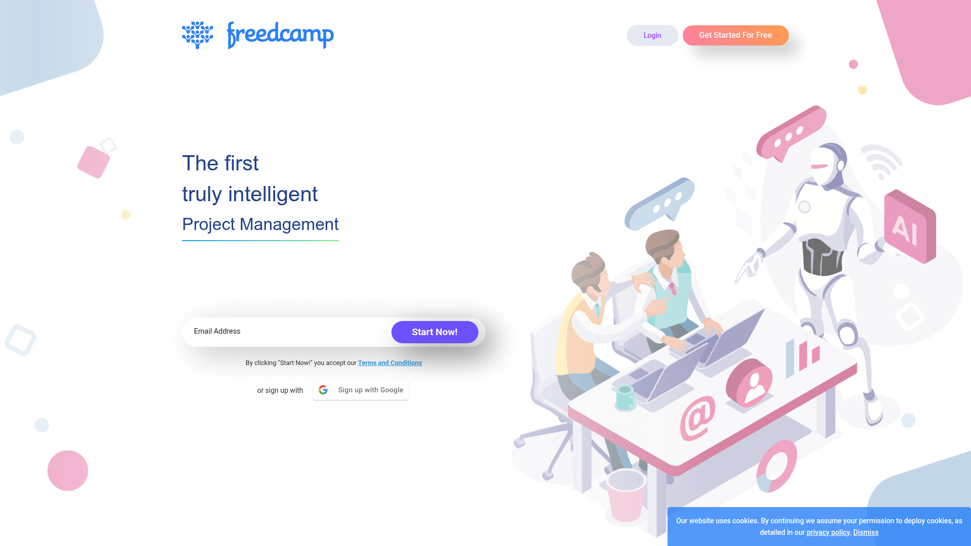 Freedcamp homepage