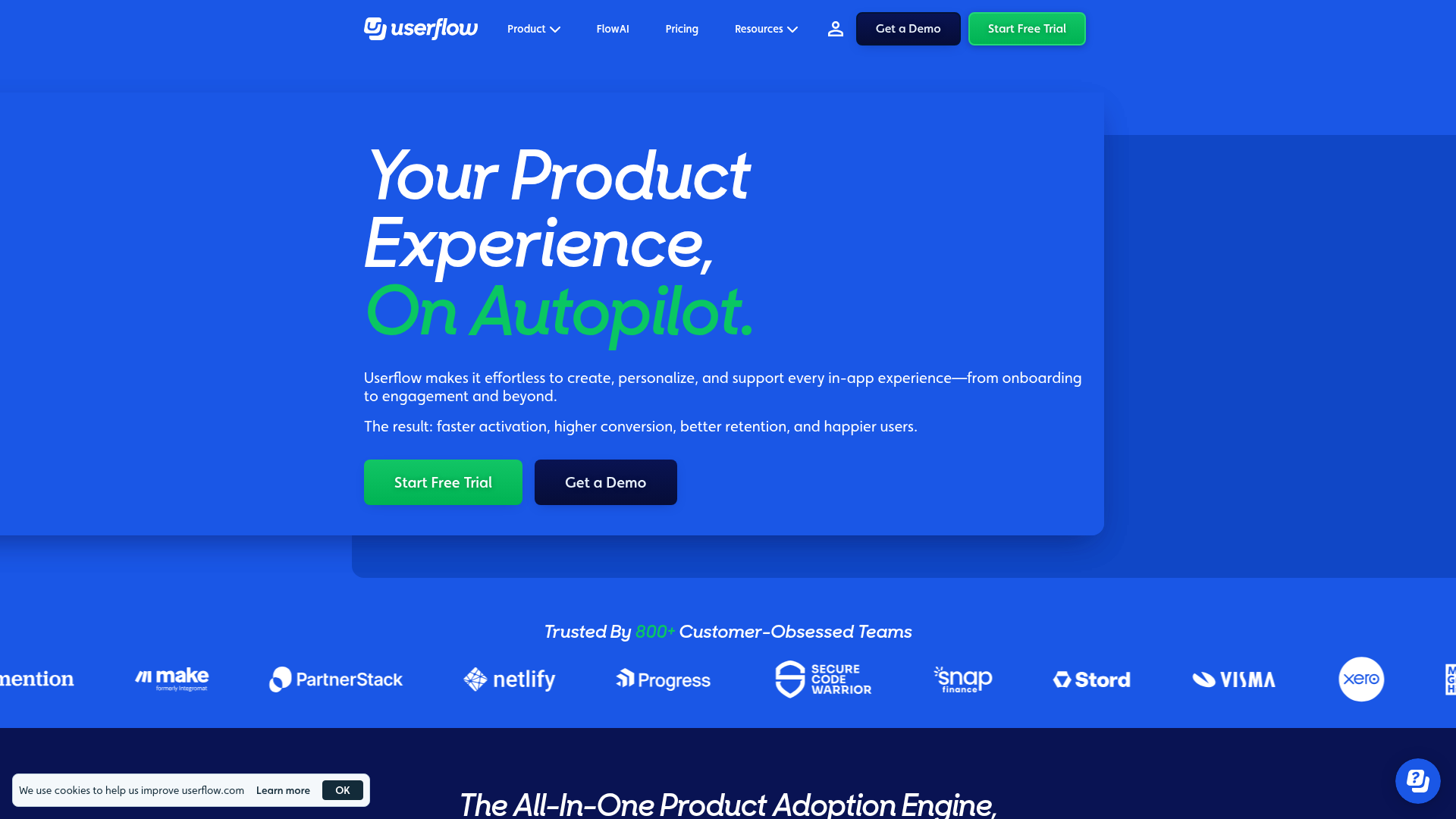 Userflow homepage