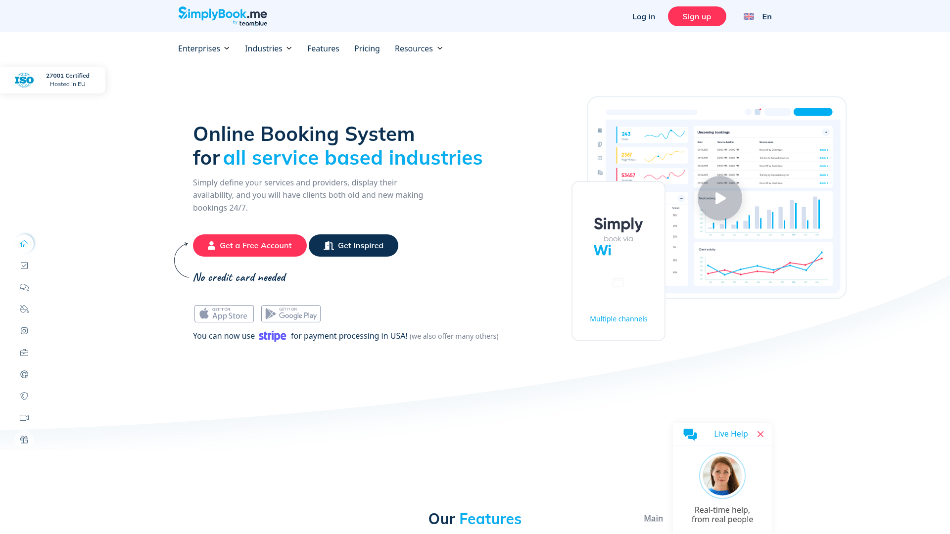 SimplyBook.me homepage