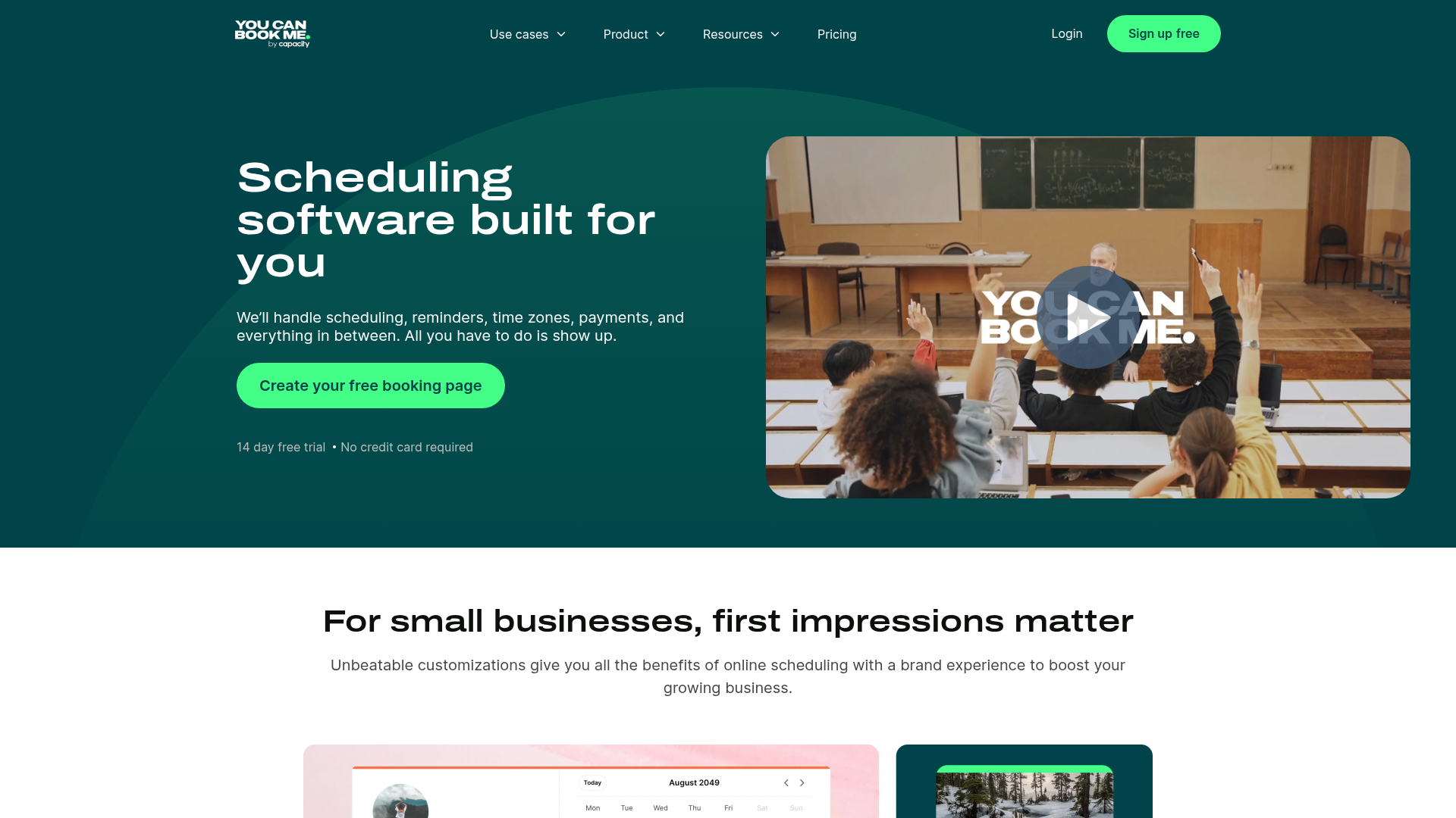 YouCanBookMe homepage