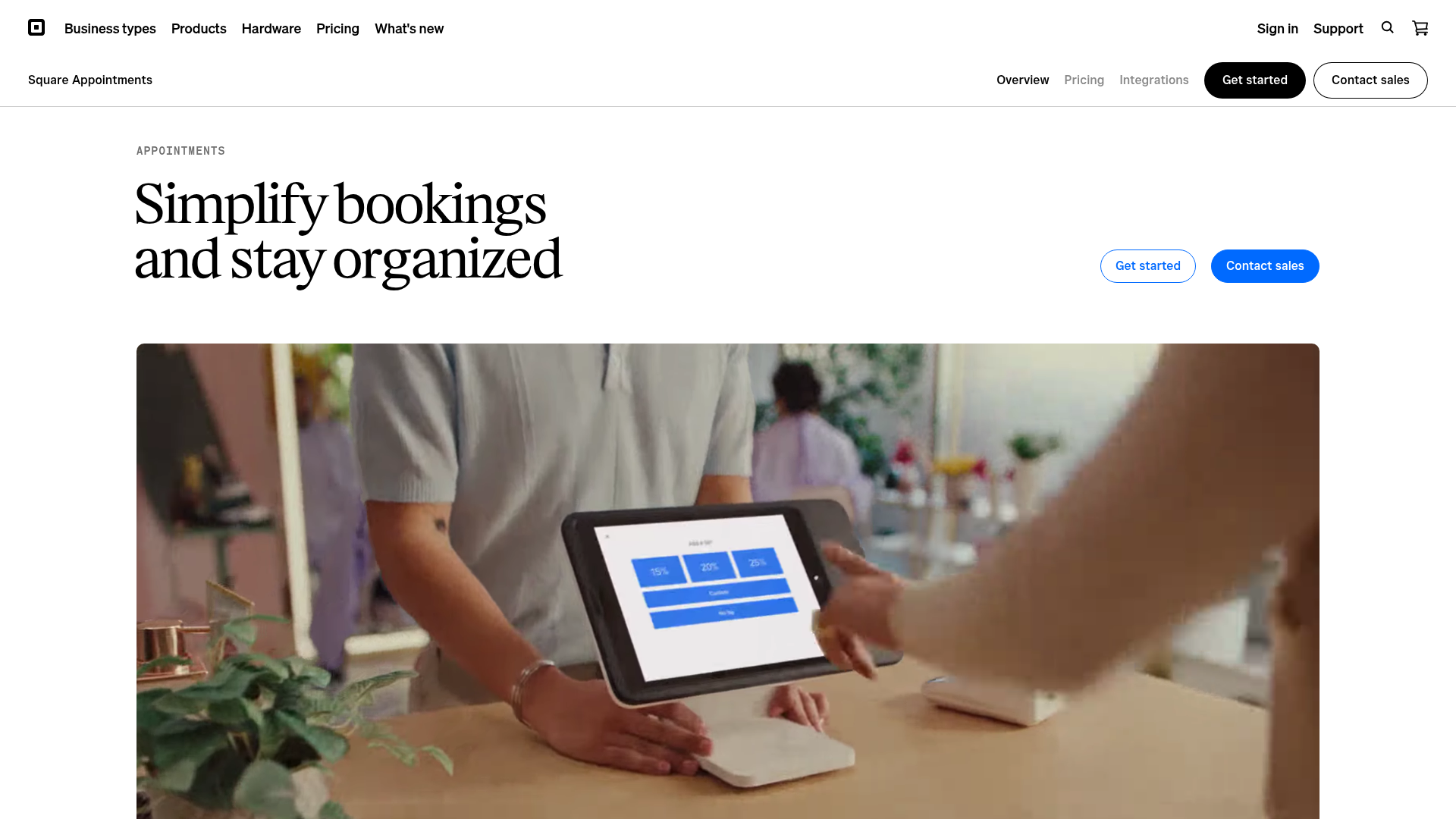 Square Appointments homepage