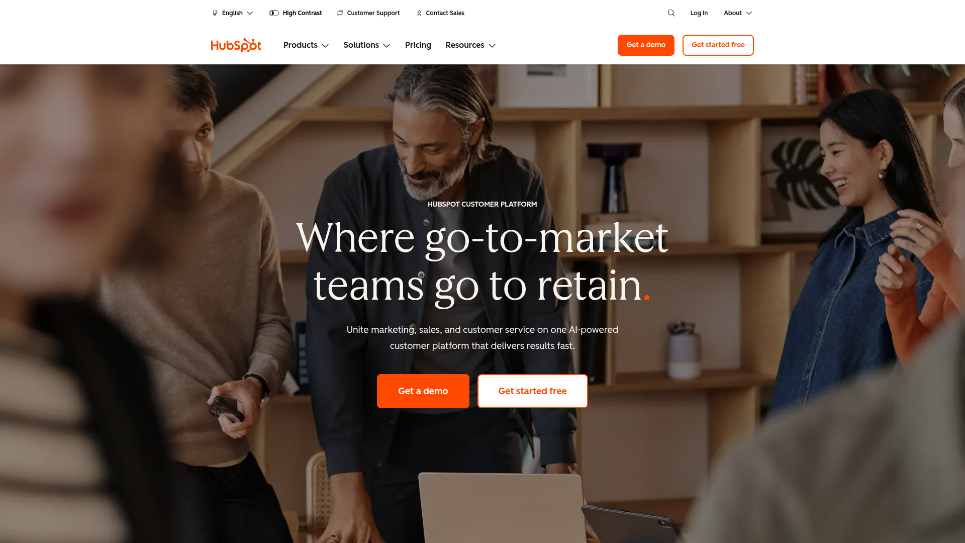 HubSpot homepage