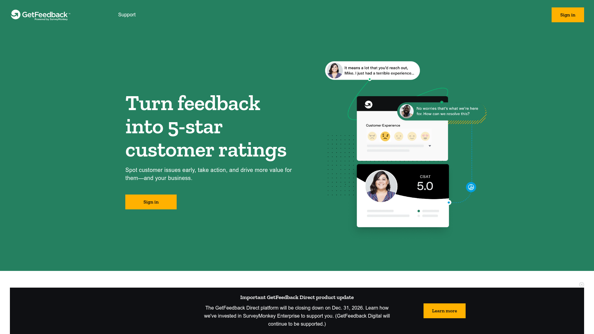 GetFeedback homepage
