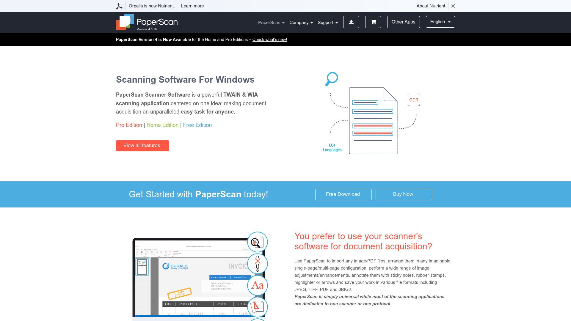 PaperScan homepage