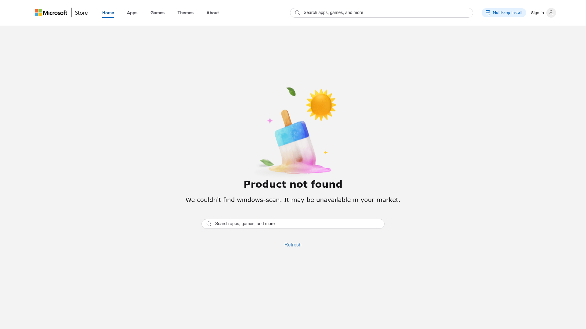 Windows Scan homepage
