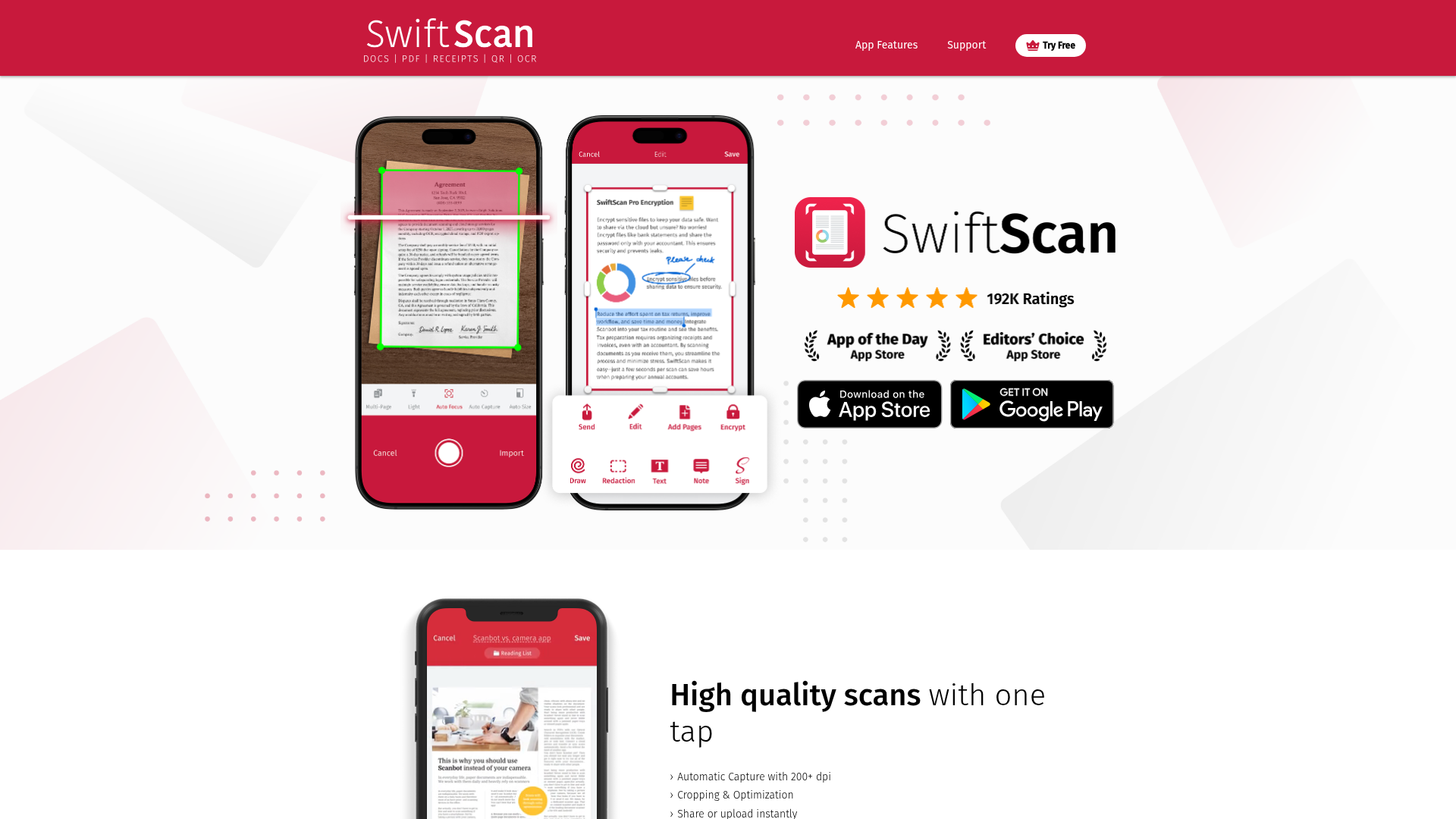 SwiftScan homepage