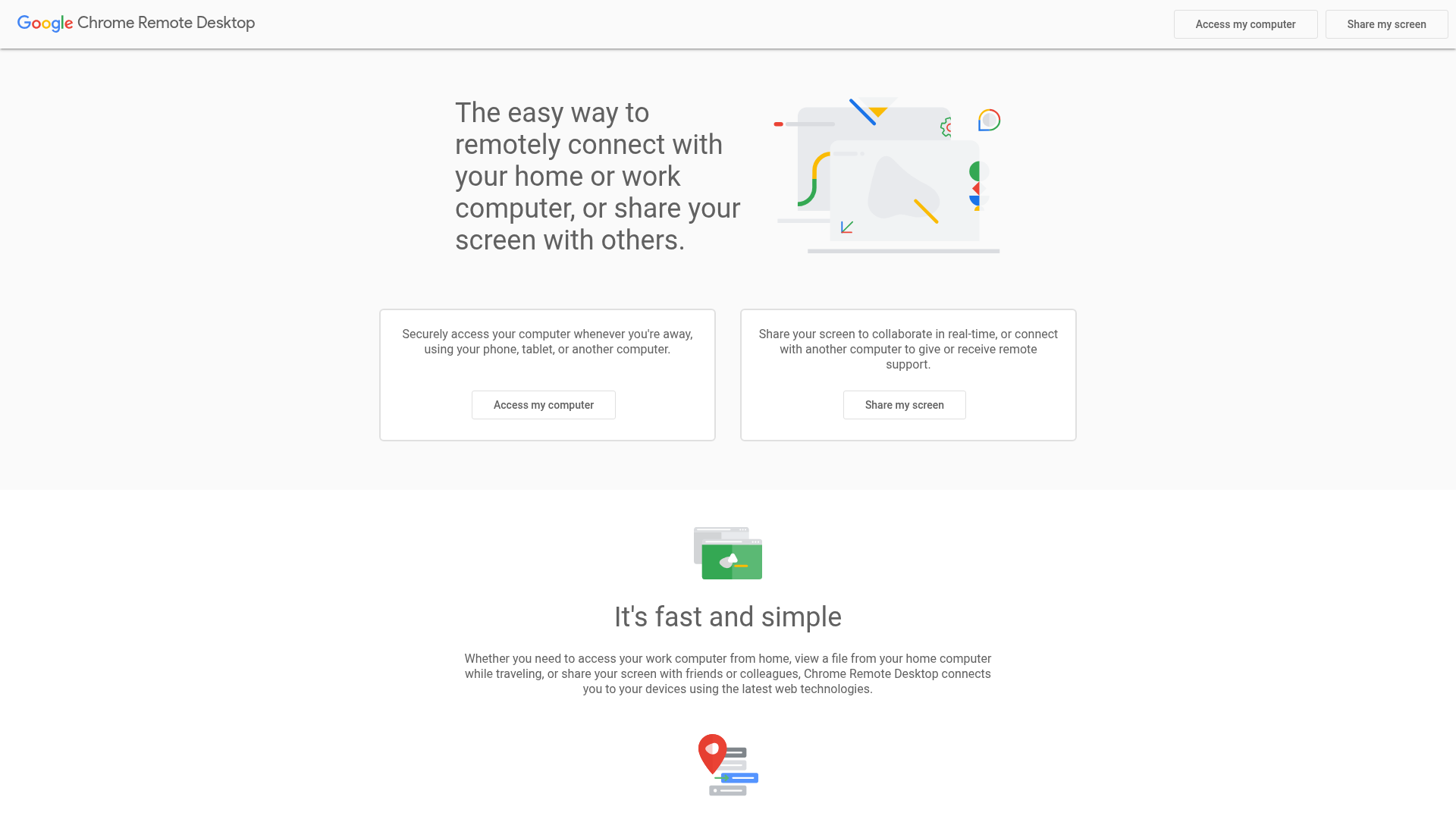 Chrome Remote Desktop homepage