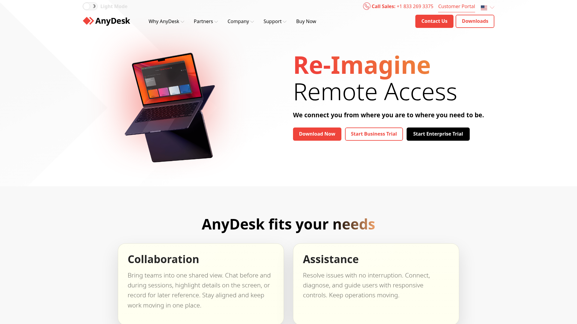AnyDesk homepage