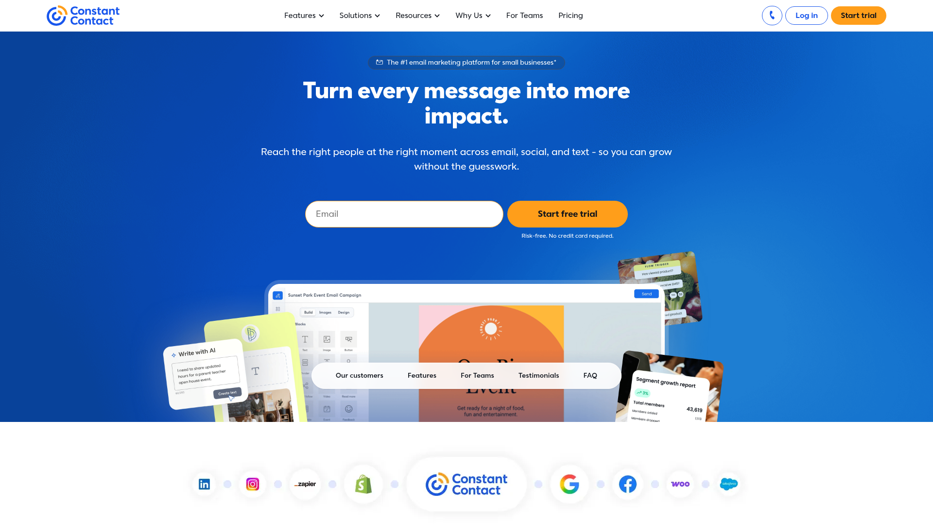 Constant Contact homepage