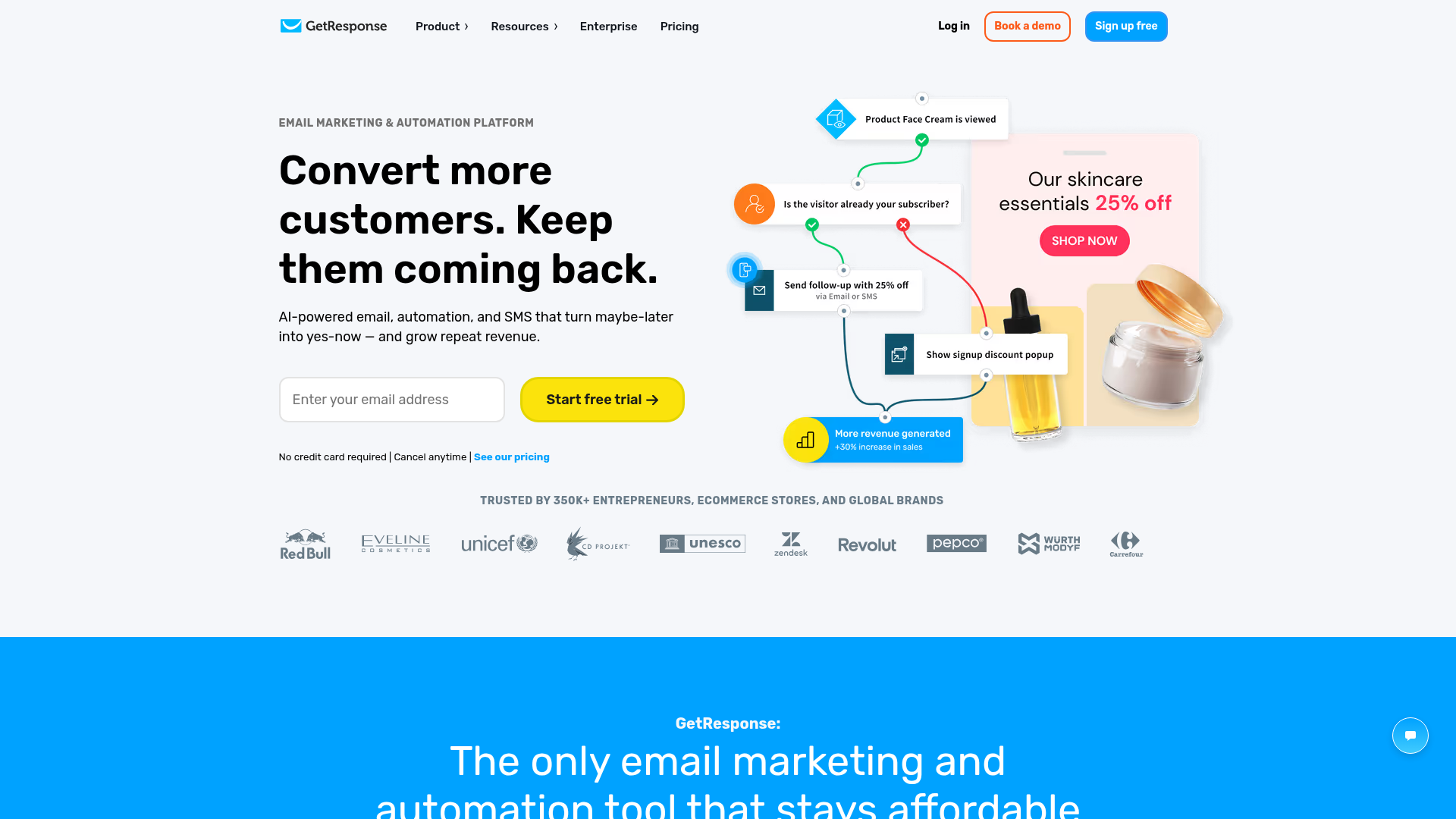 GetResponse homepage