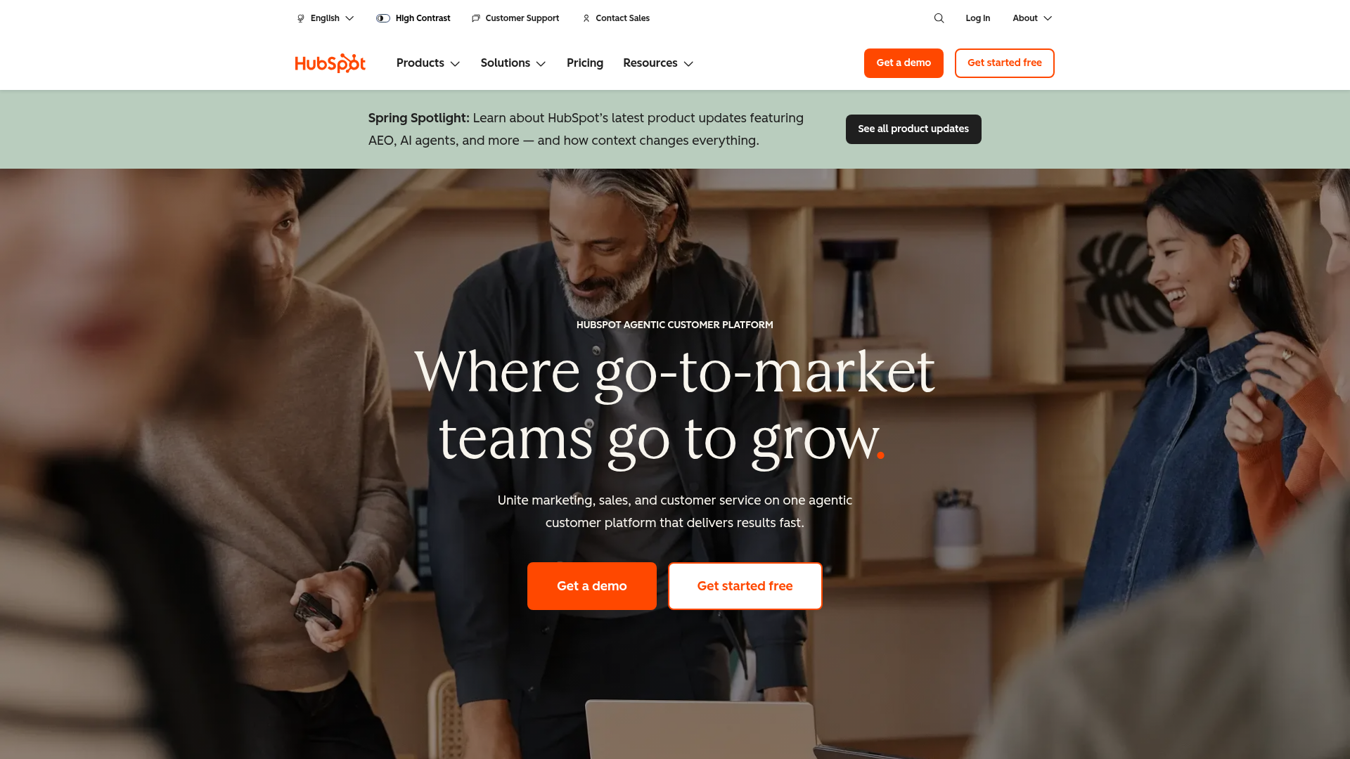 HubSpot homepage
