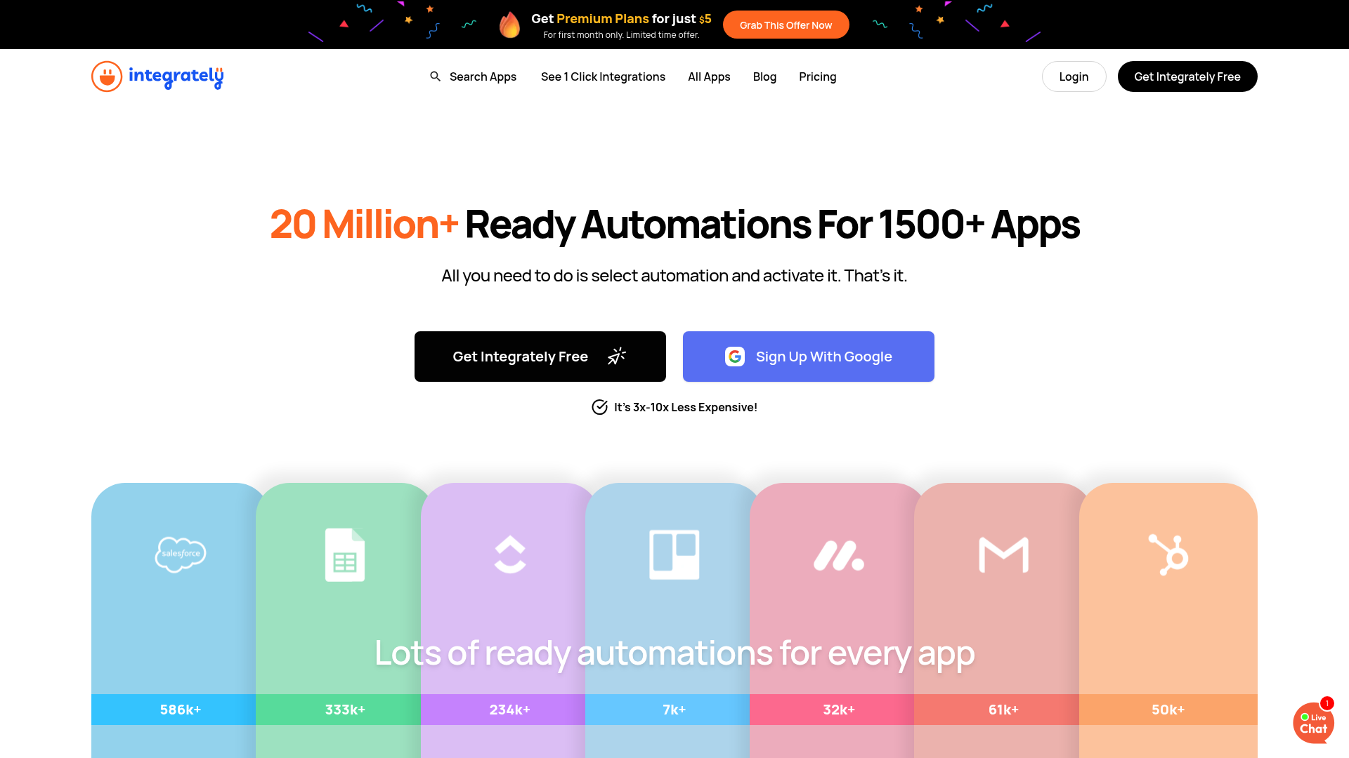 Integrately homepage