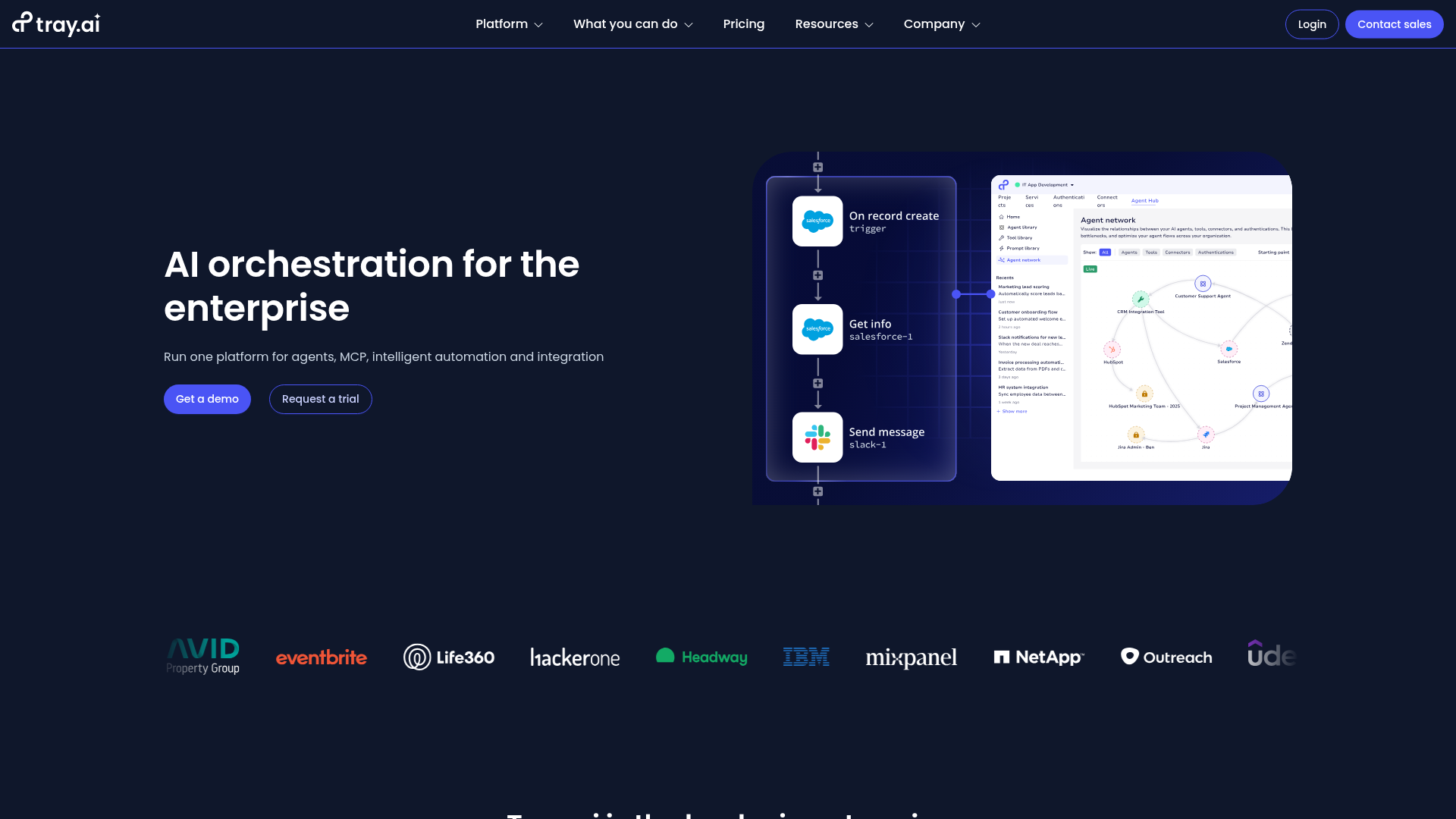 Tray.ai homepage