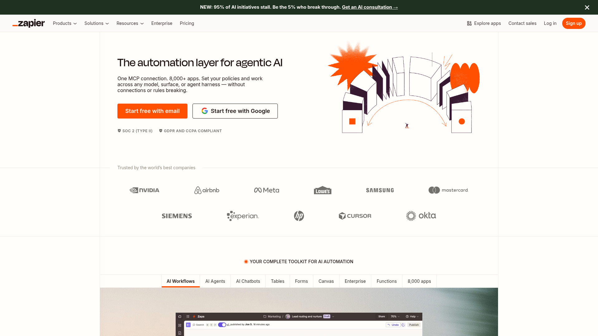 Zapier homepage