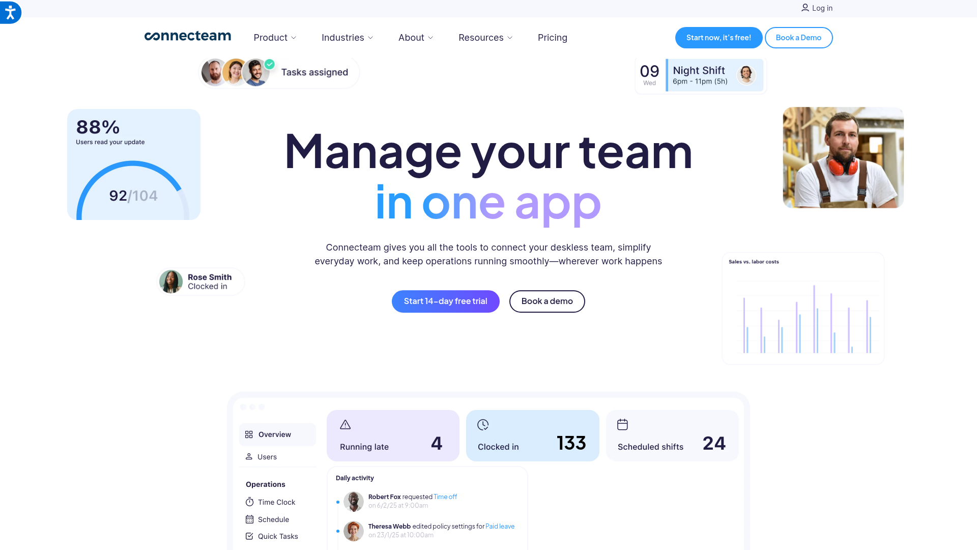 Connecteam homepage