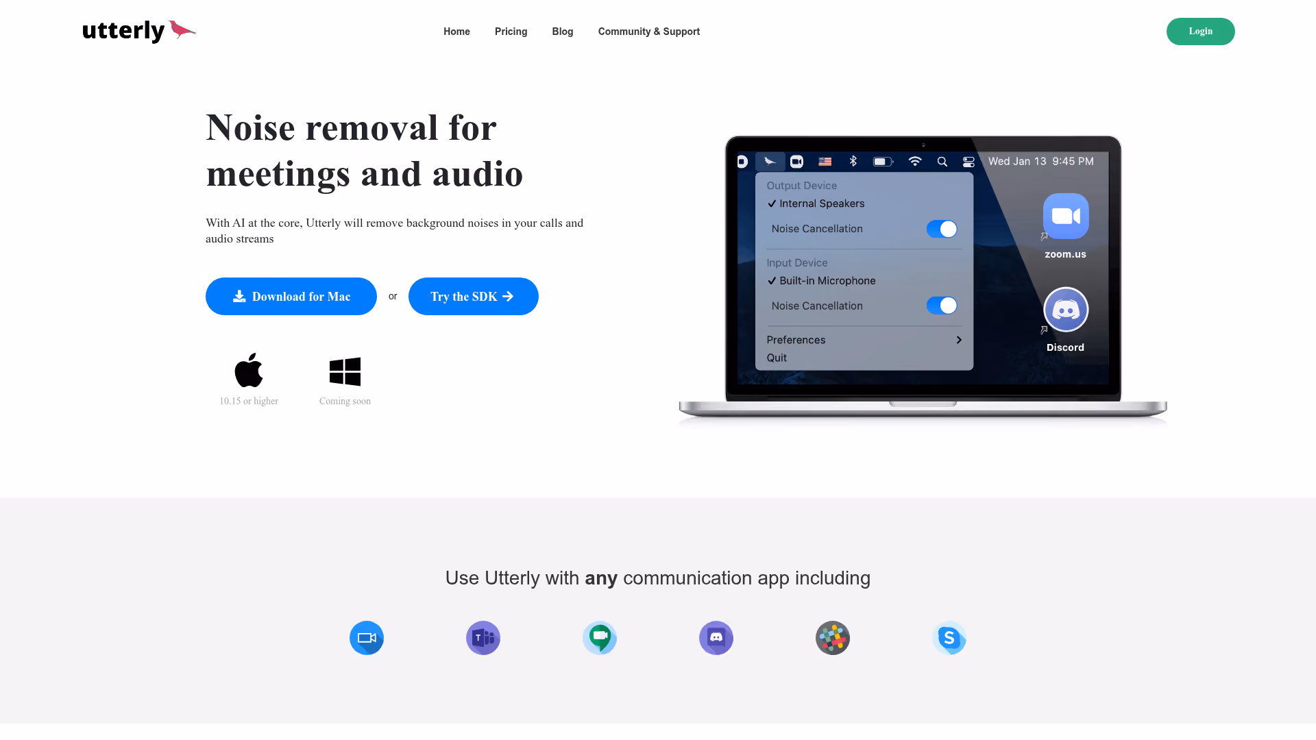 Utterly homepage