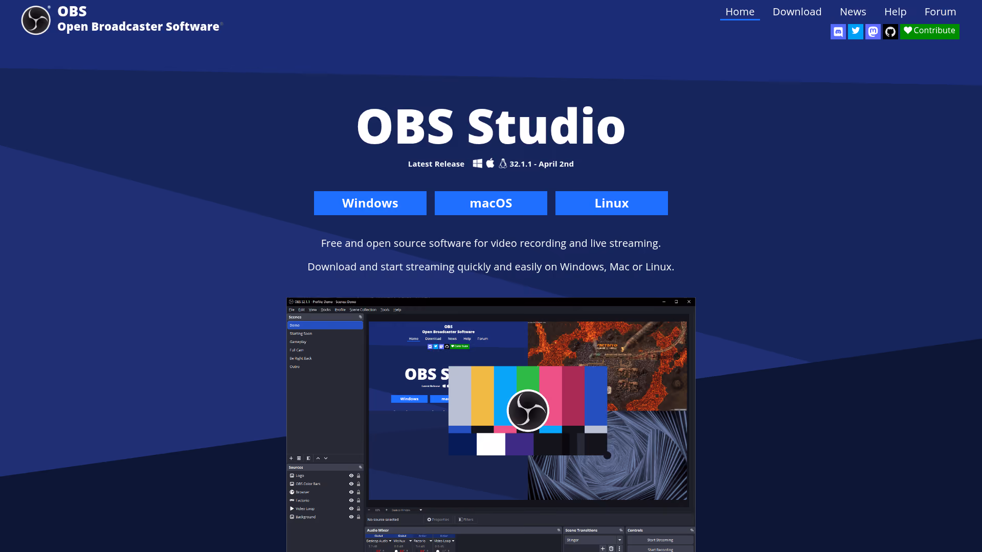 OBS Studio homepage