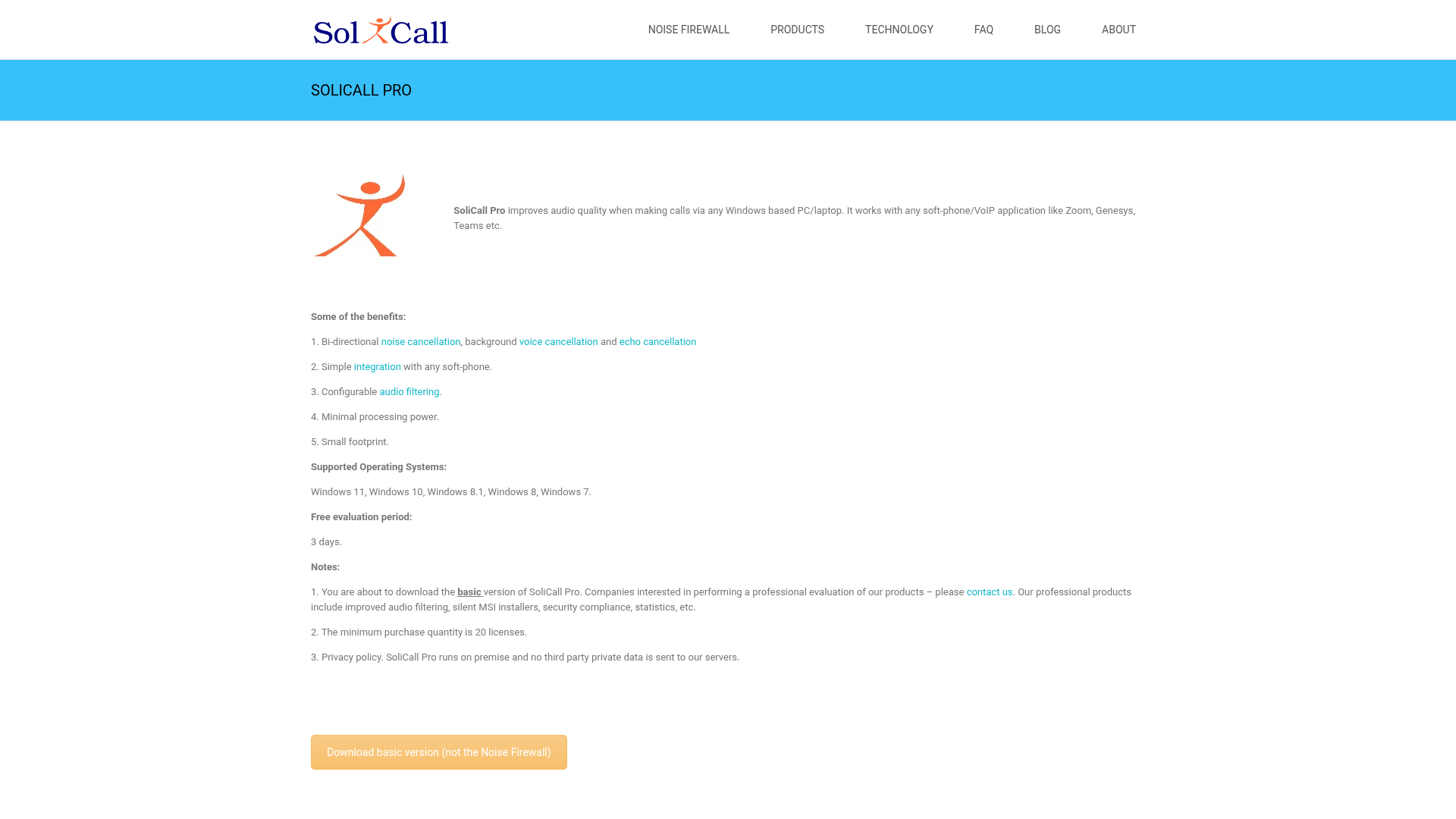 SoliCall Pro homepage