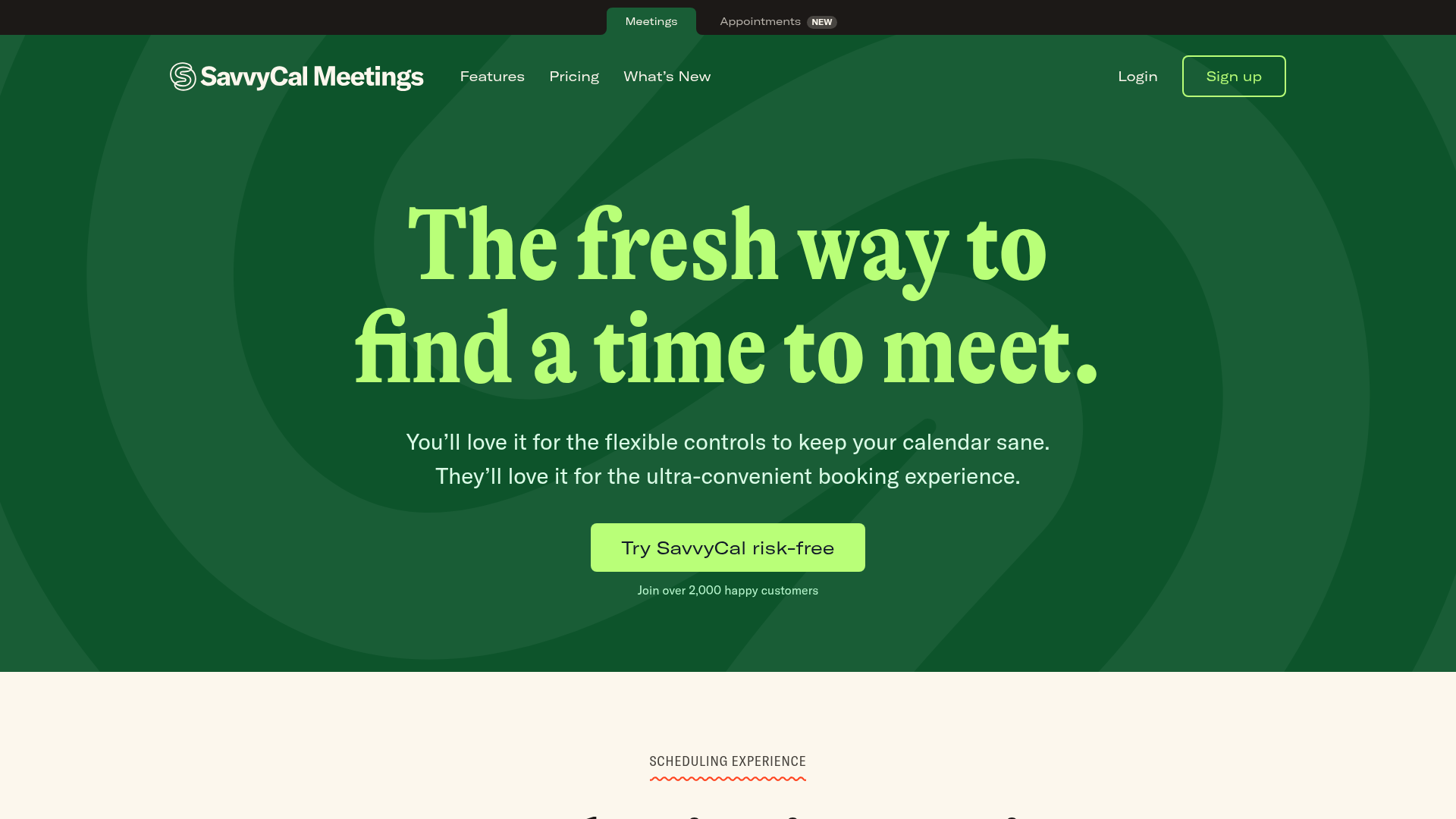 SavvyCal homepage