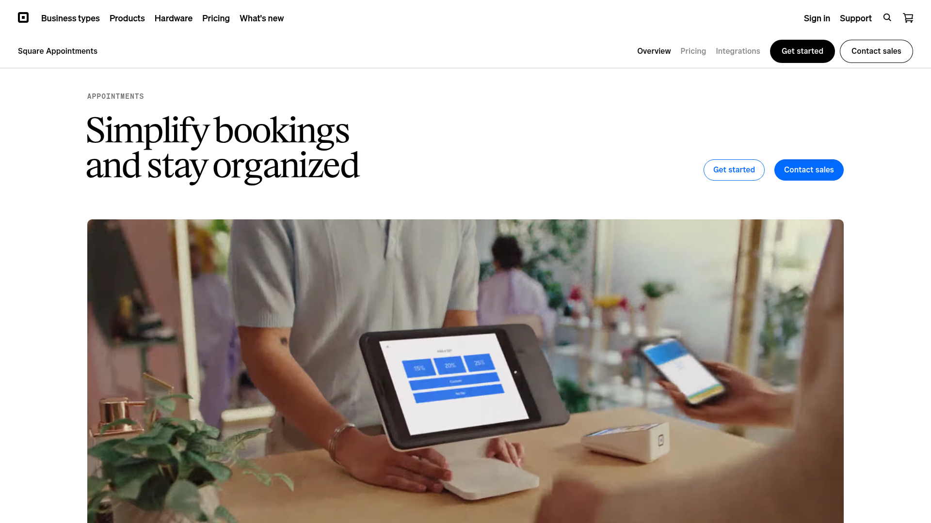 Square Appointments homepage