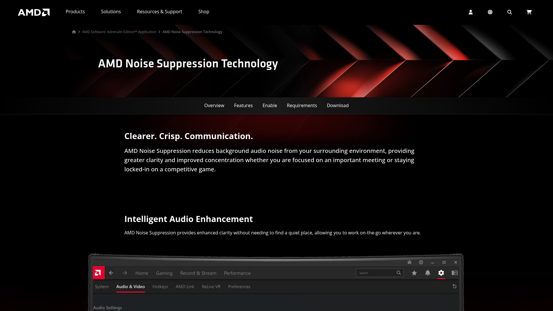 AMD Noise Suppression homepage