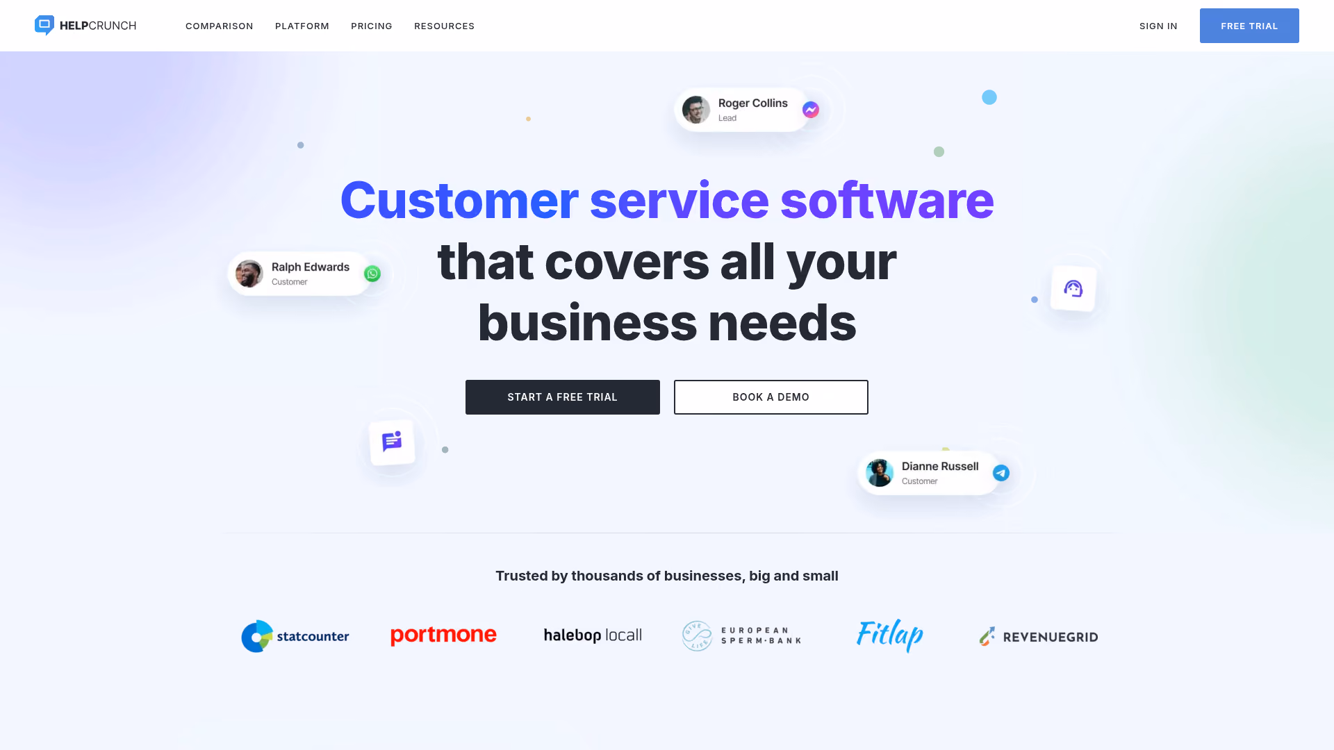 HelpCrunch homepage