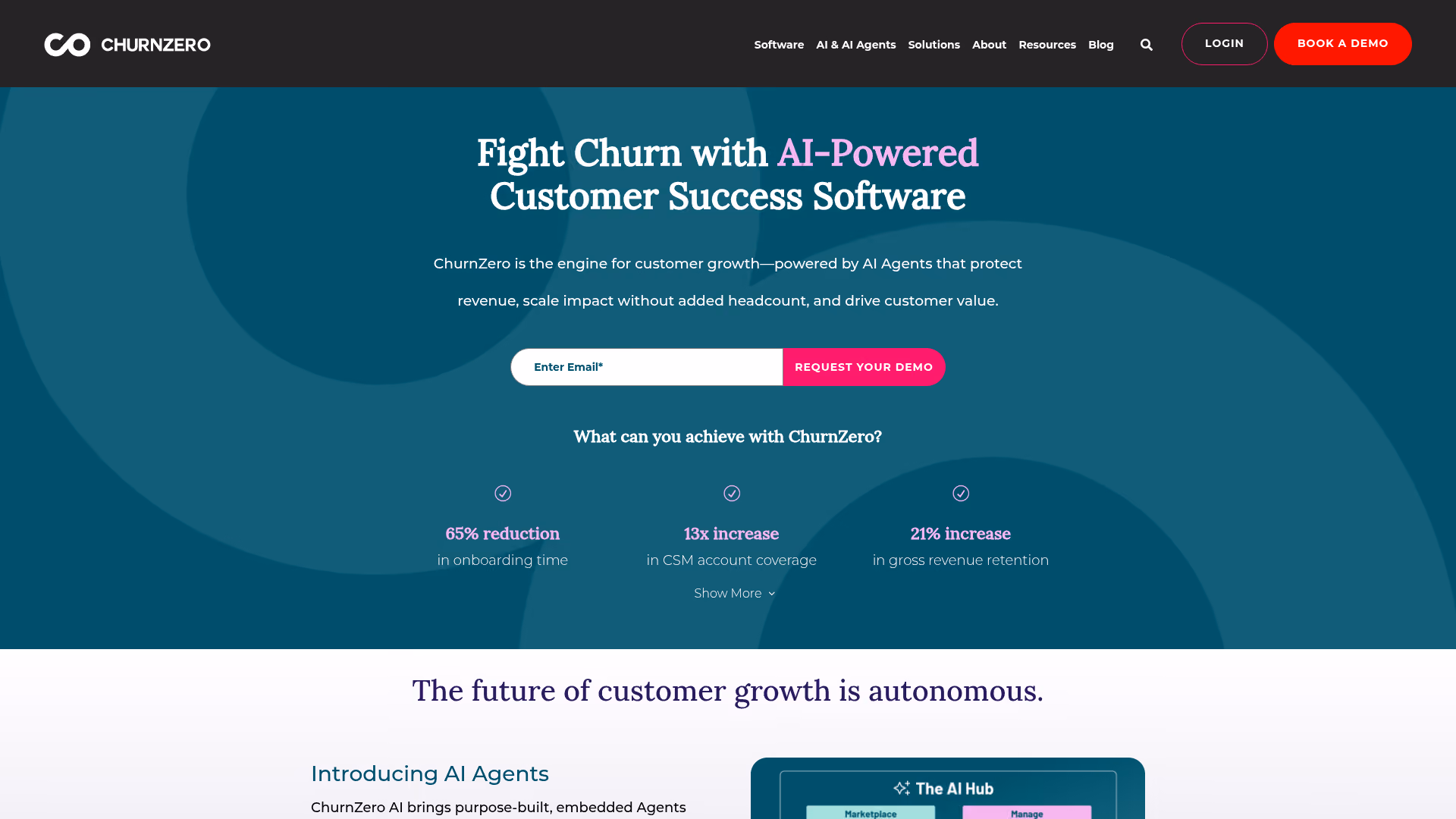 ChurnZero homepage
