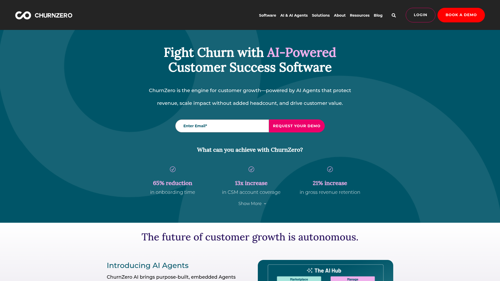 ChurnZero homepage