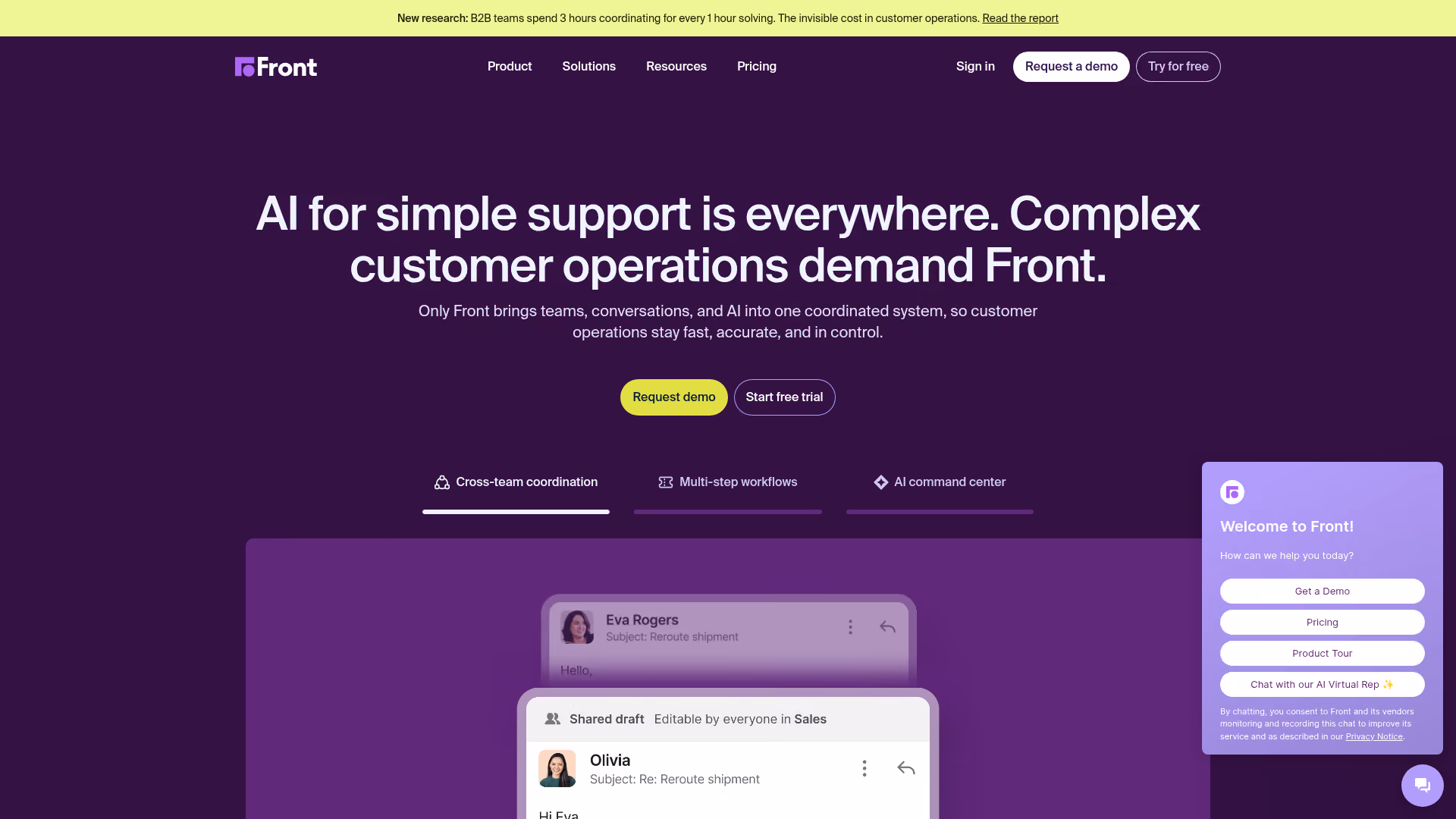 Front homepage