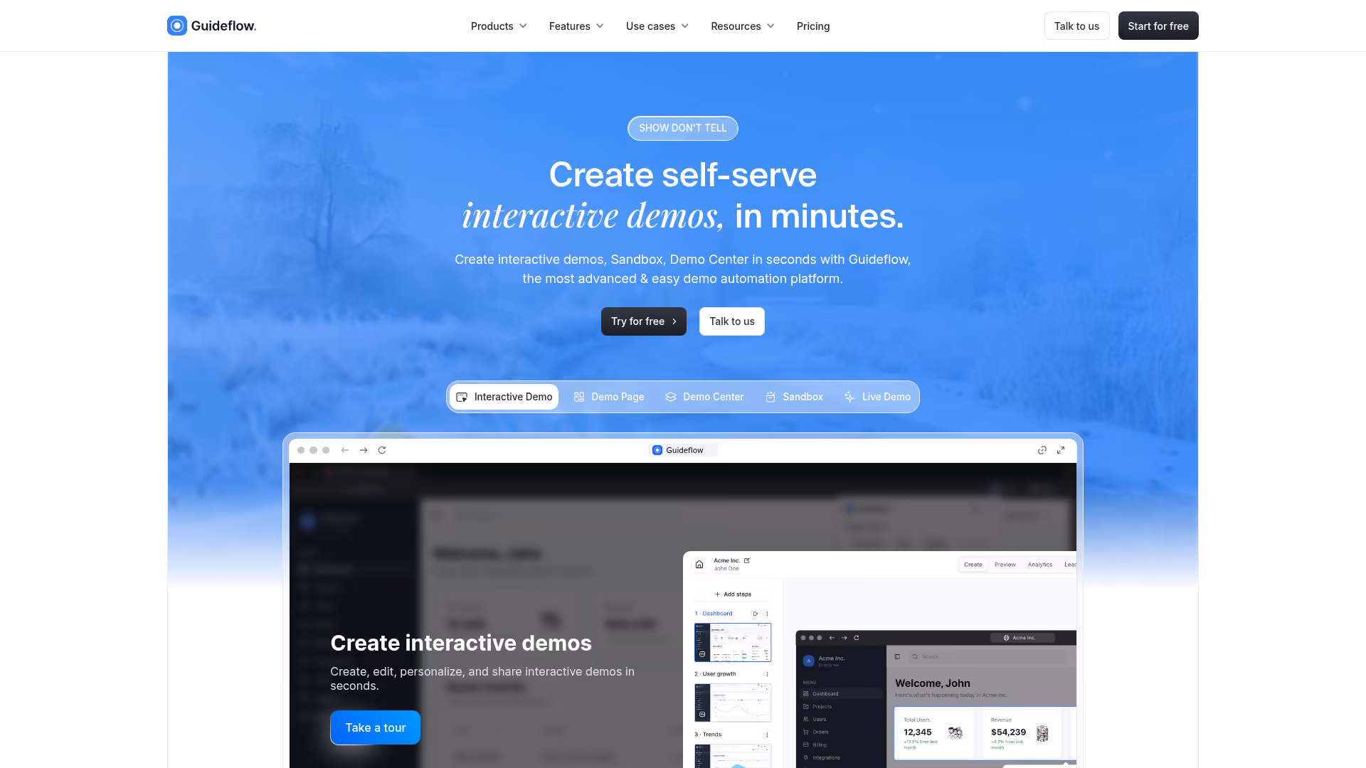 Guideflow homepage