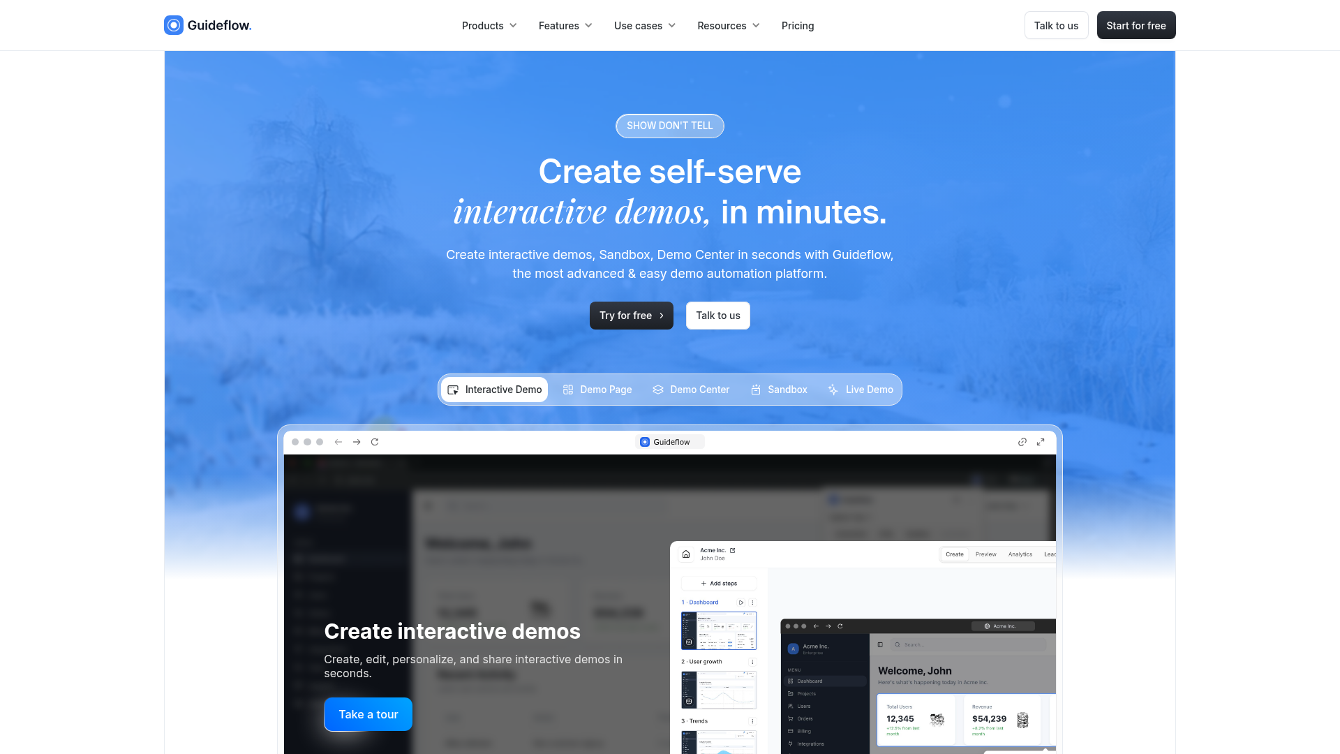 Guideflow homepage