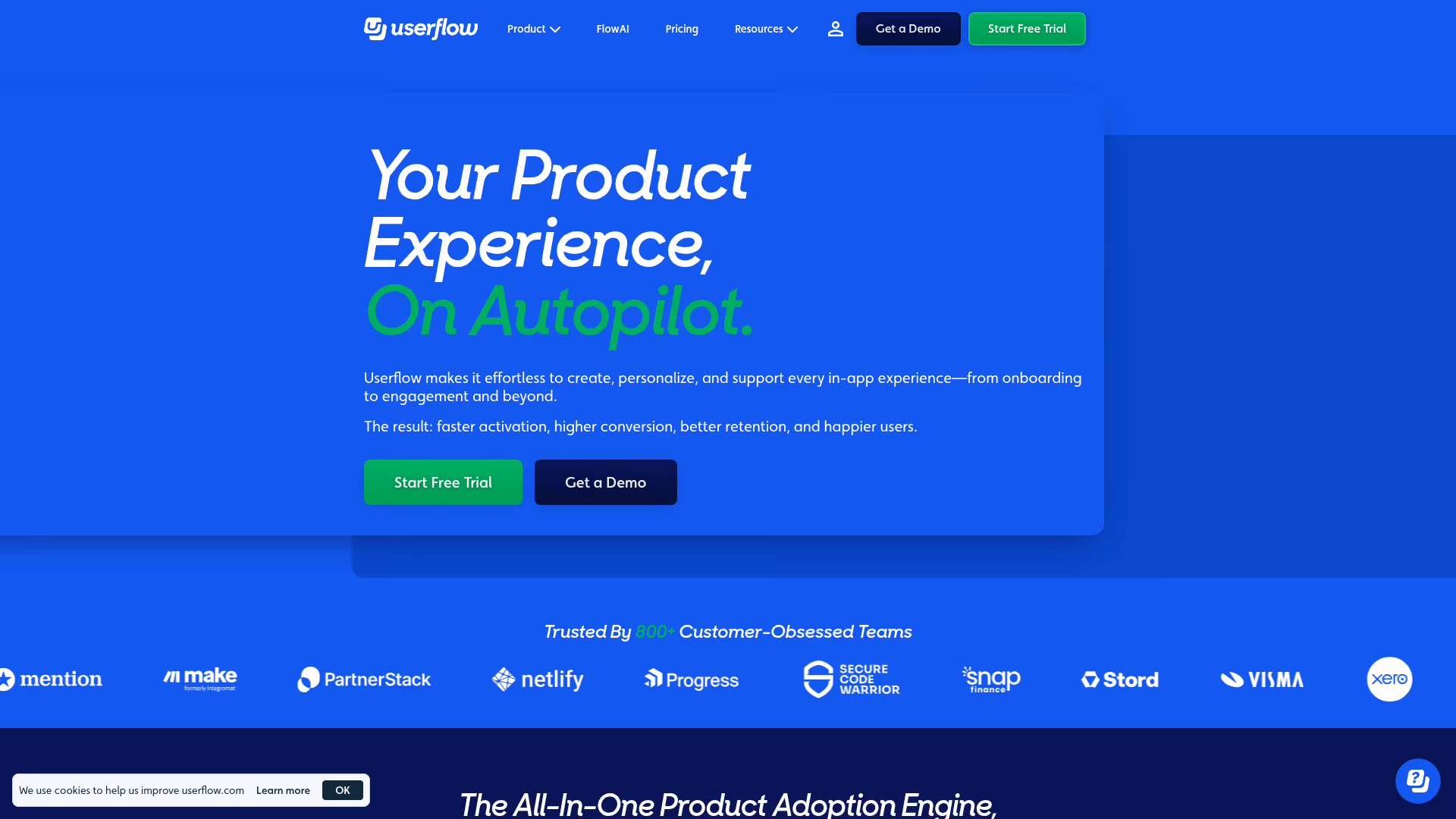 Userflow homepage