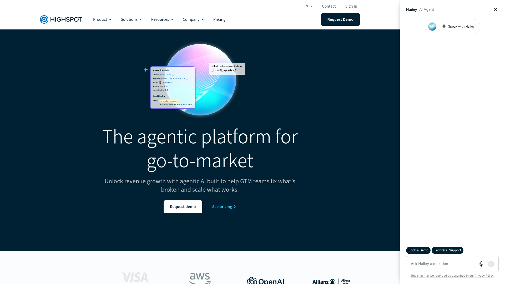 Highspot channel enablement tool screenshot