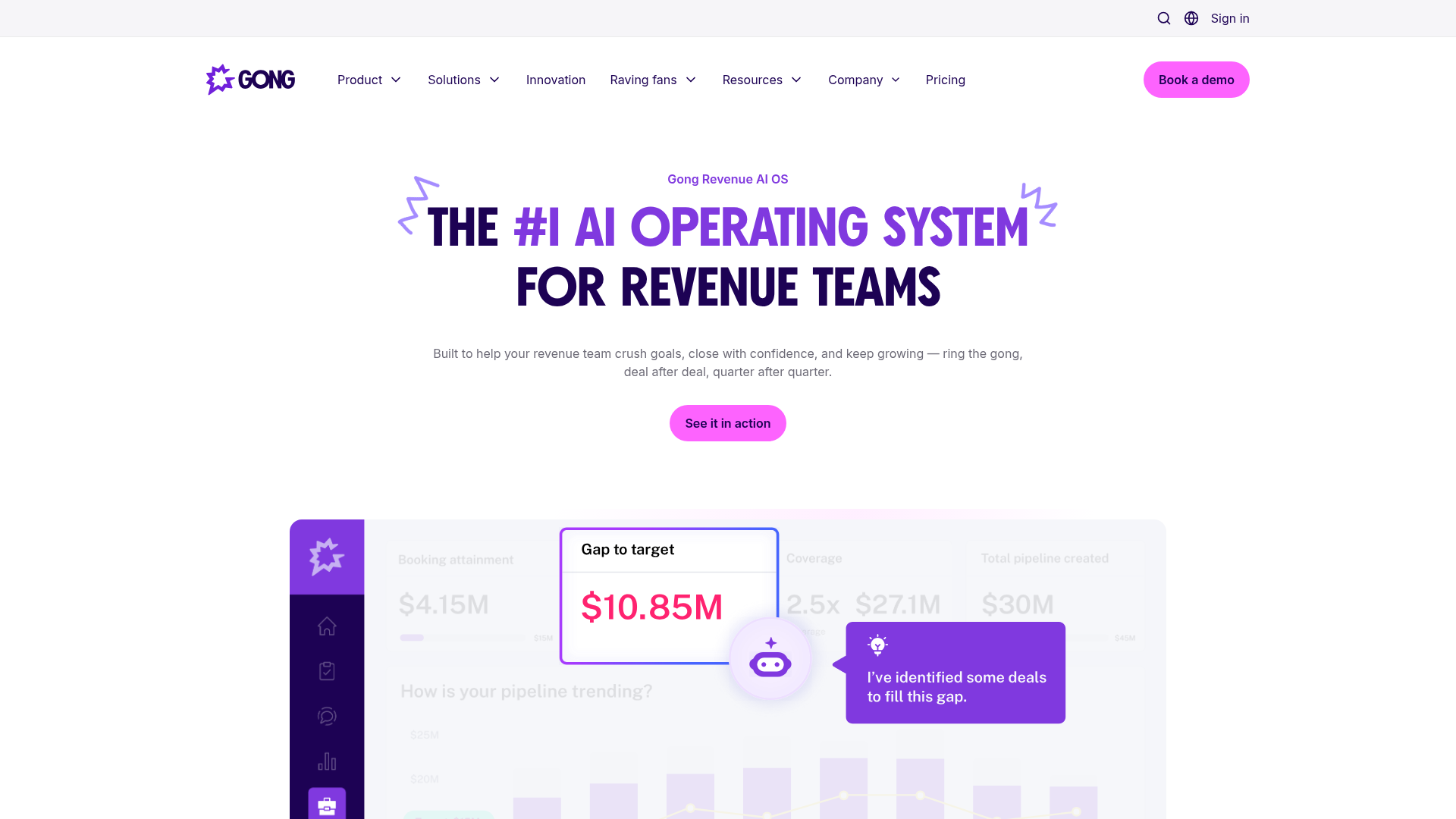 Gong homepage screenshot
