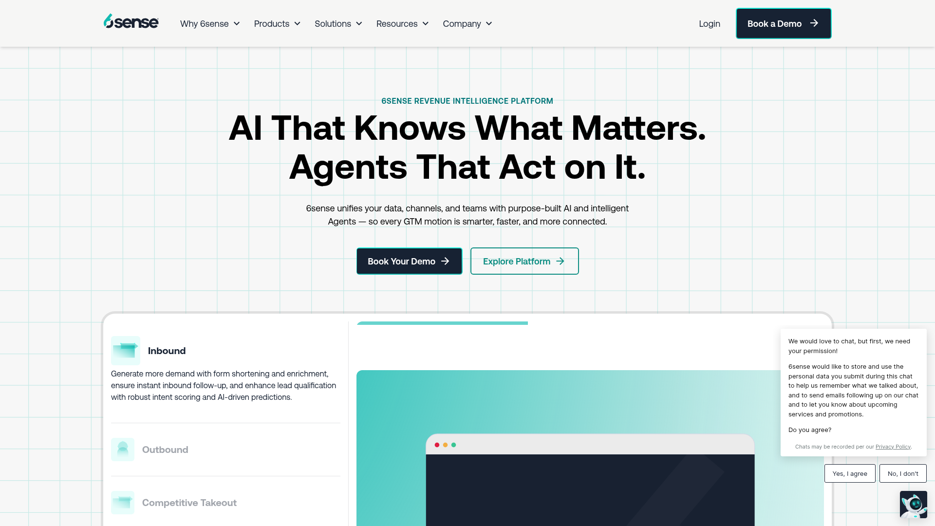 6sense homepage screenshot