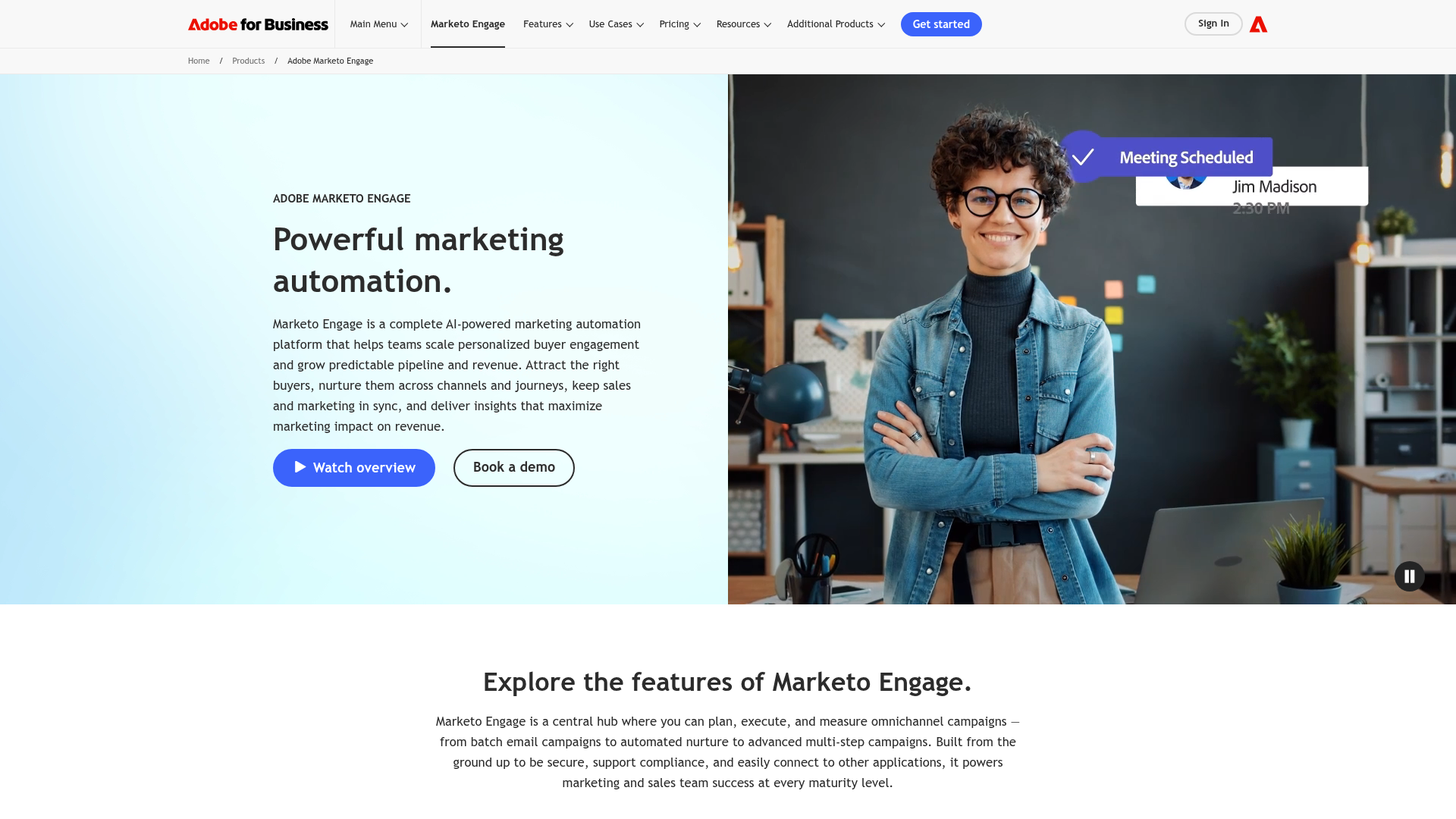 Marketo homepage screenshot