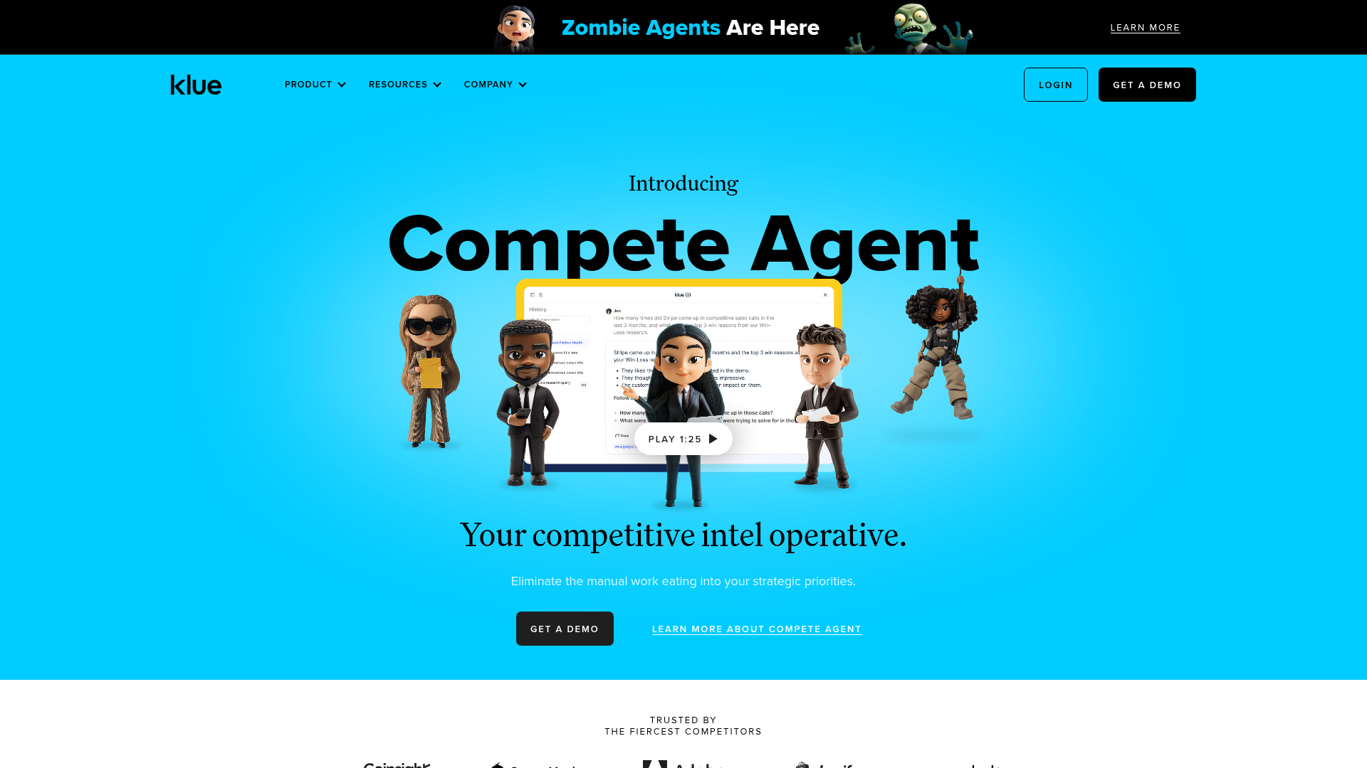 Klue homepage screenshot